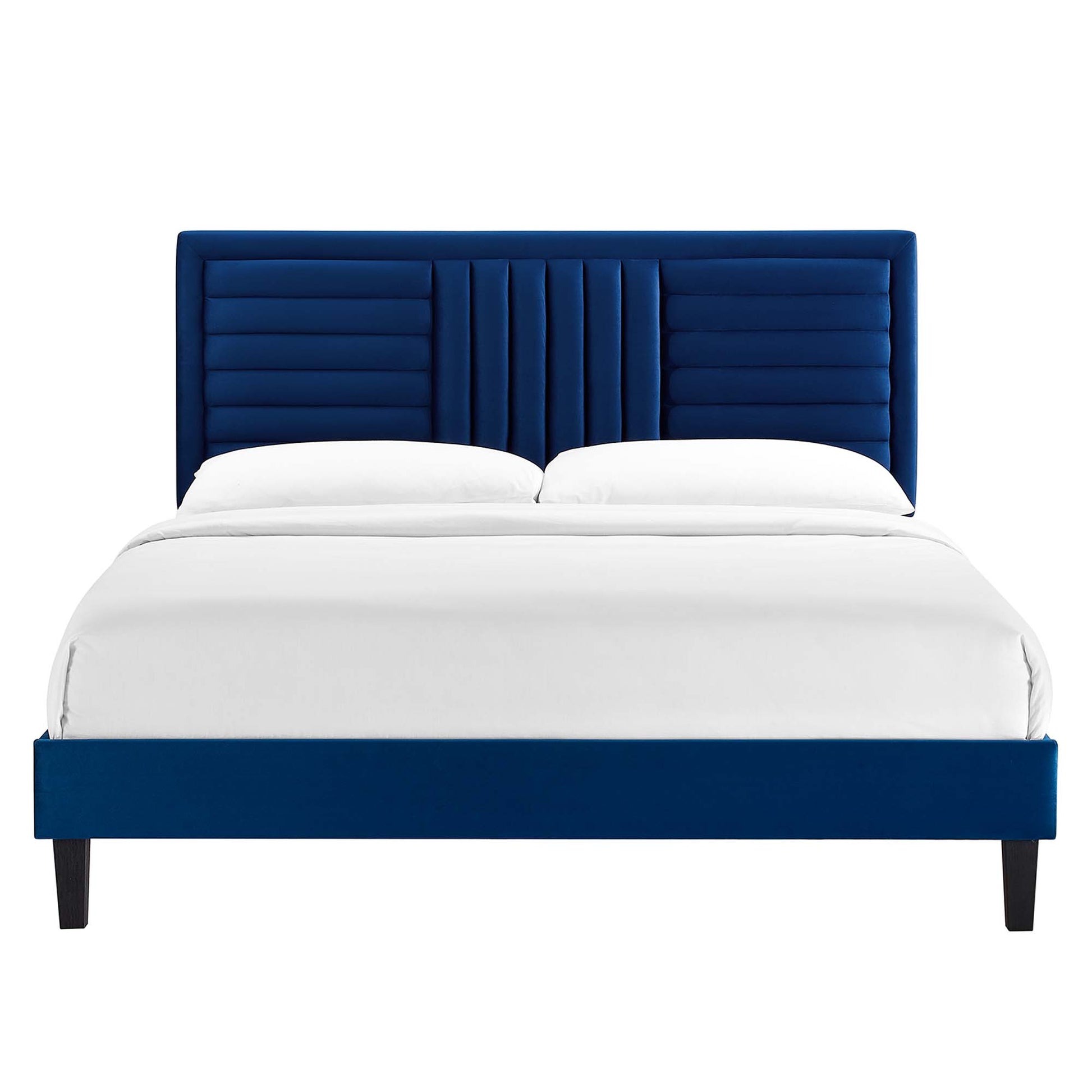 Sofia Channel Tufted Performance Velvet Full Platform Bed by Modway - Best Buy Furniture