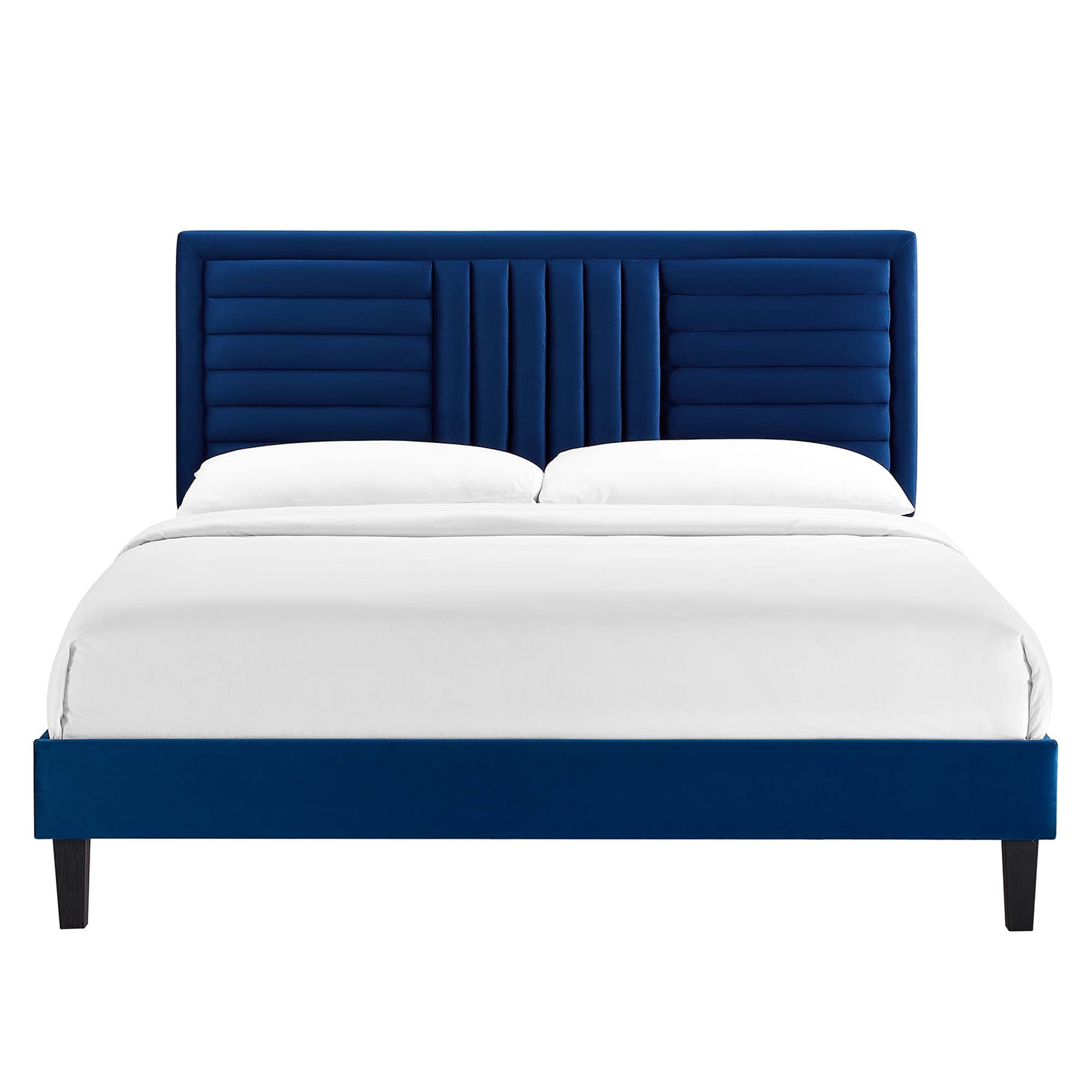 Sofia Channel Tufted Performance Velvet Full Platform Bed by Modway - Best Buy Furniture