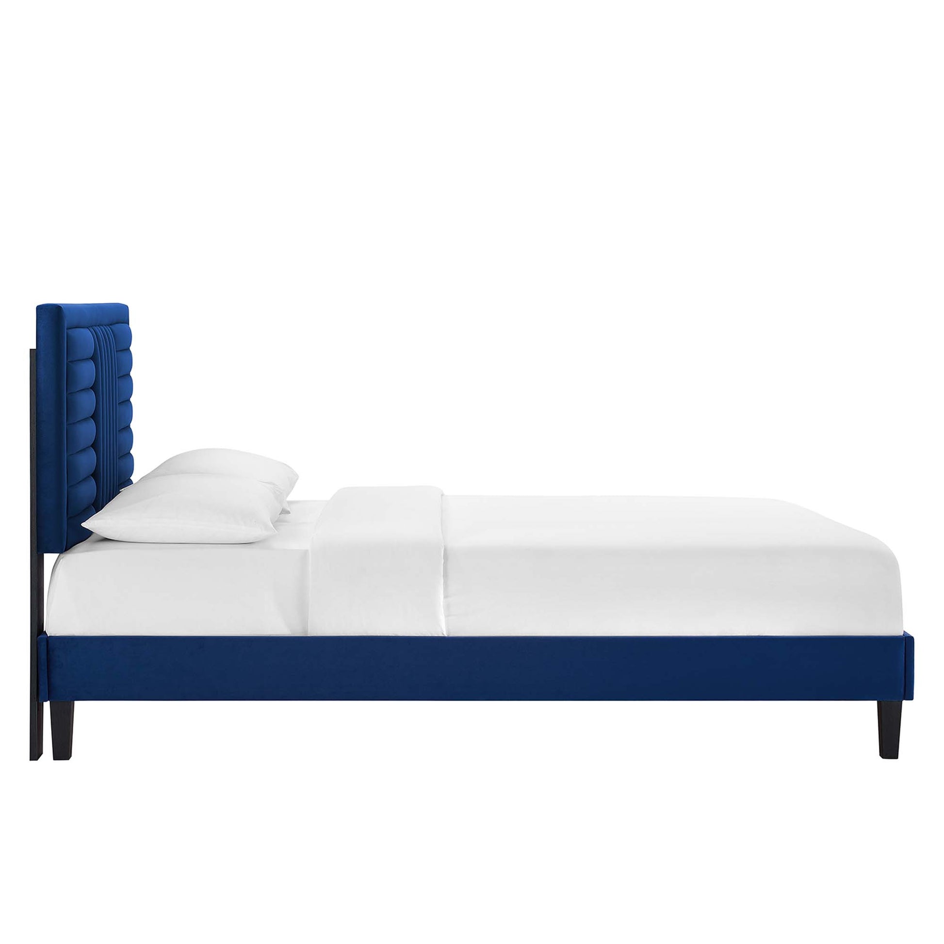 Sofia Channel Tufted Performance Velvet Full Platform Bed by Modway - Best Buy Furniture