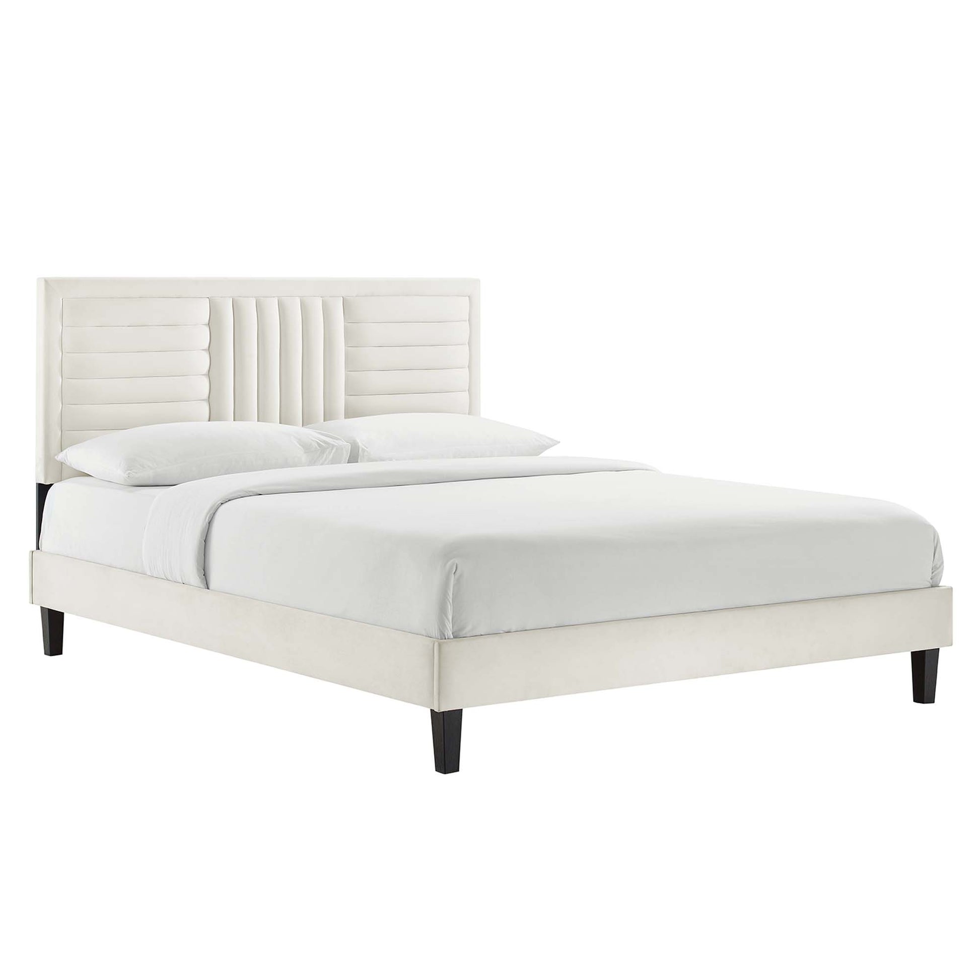 Sofia Channel Tufted Performance Velvet Full Platform Bed by Modway - Best Buy Furniture