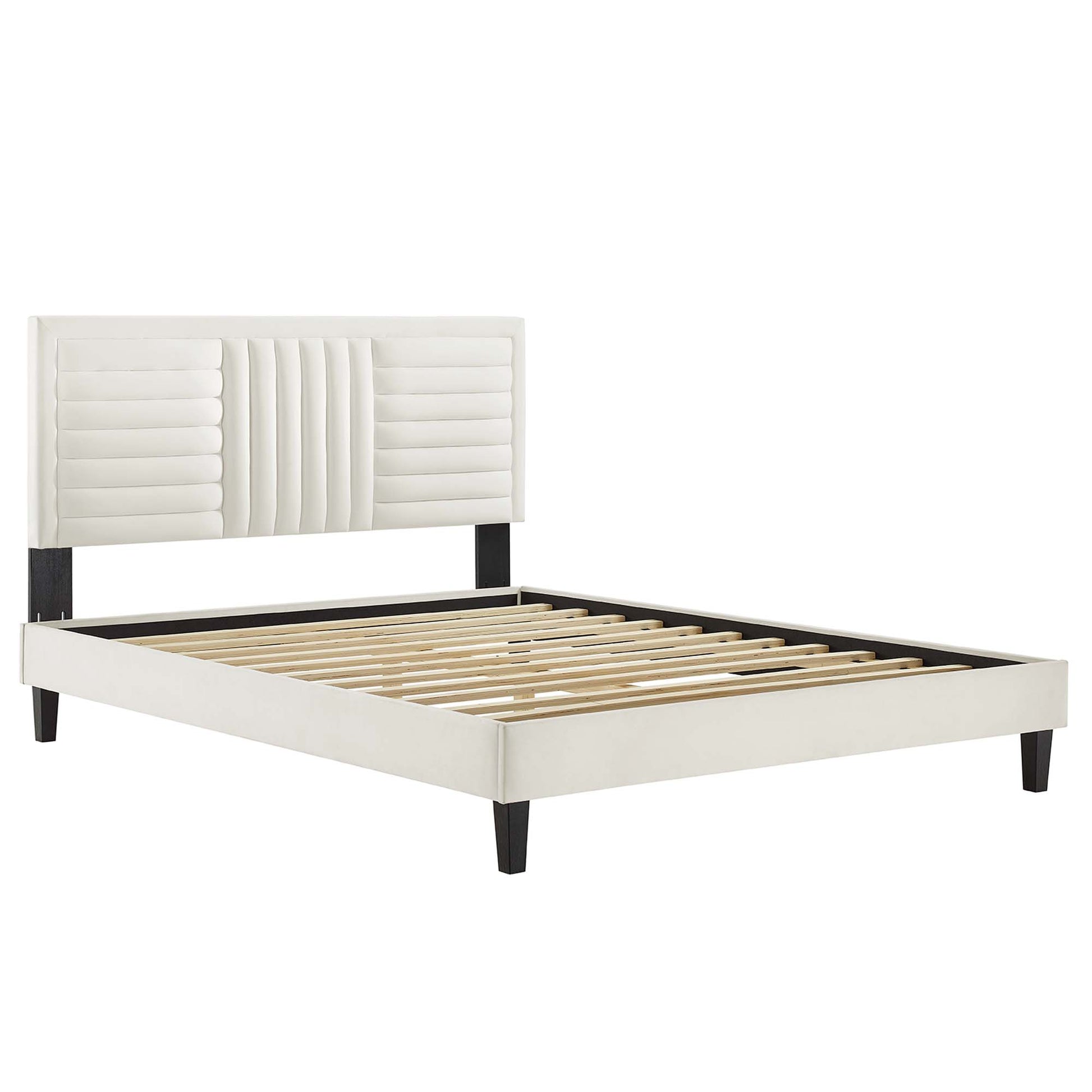 Sofia Channel Tufted Performance Velvet Full Platform Bed by Modway - Best Buy Furniture