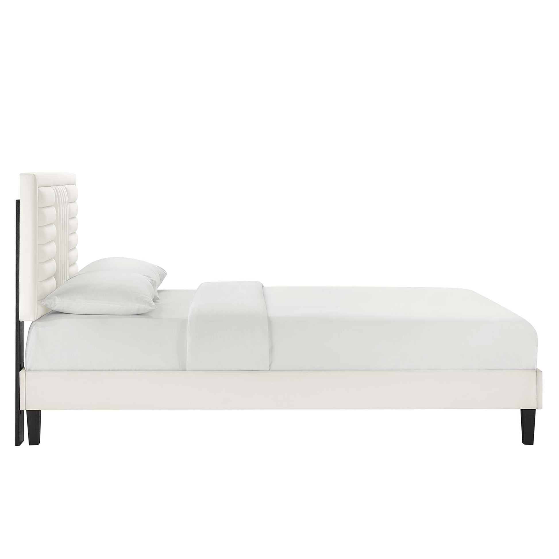 Sofia Channel Tufted Performance Velvet Full Platform Bed by Modway - Best Buy Furniture