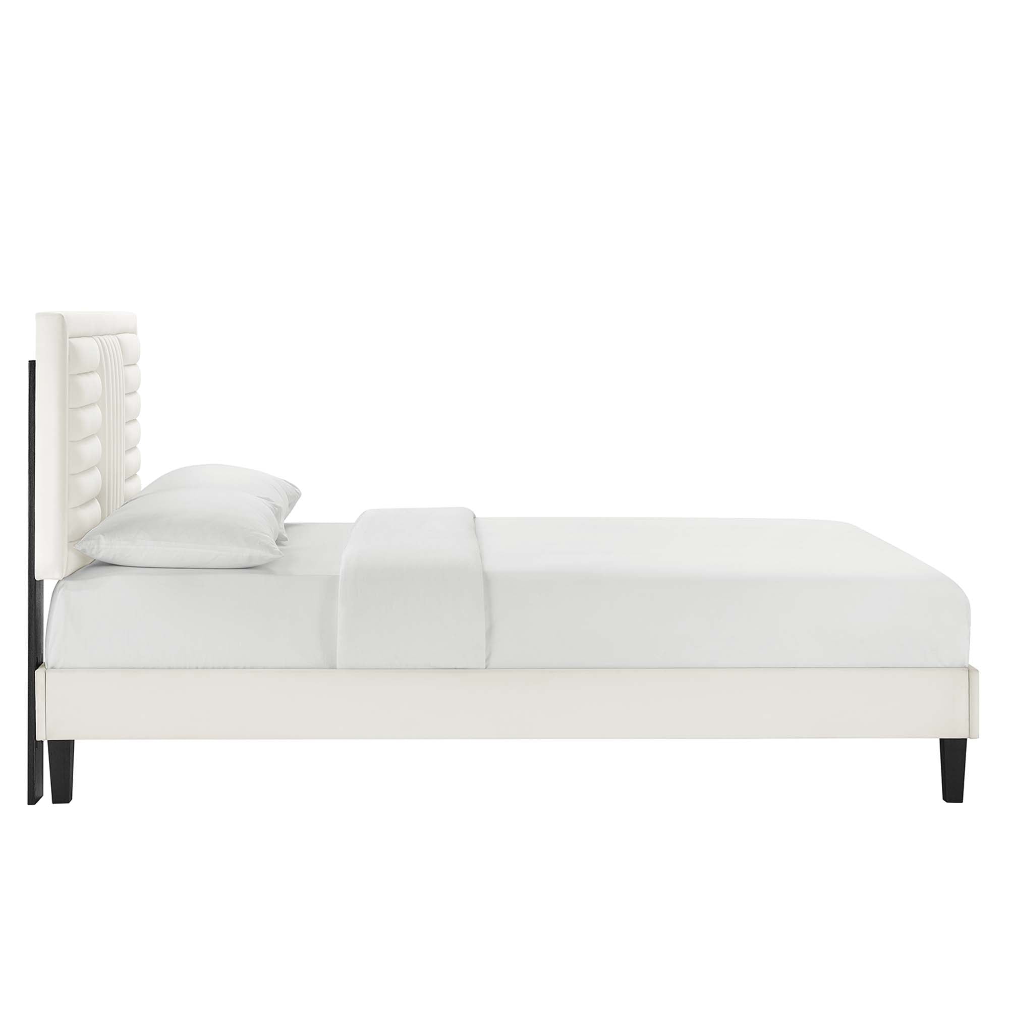 Sofia Channel Tufted Performance Velvet Full Platform Bed by Modway - Best Buy Furniture