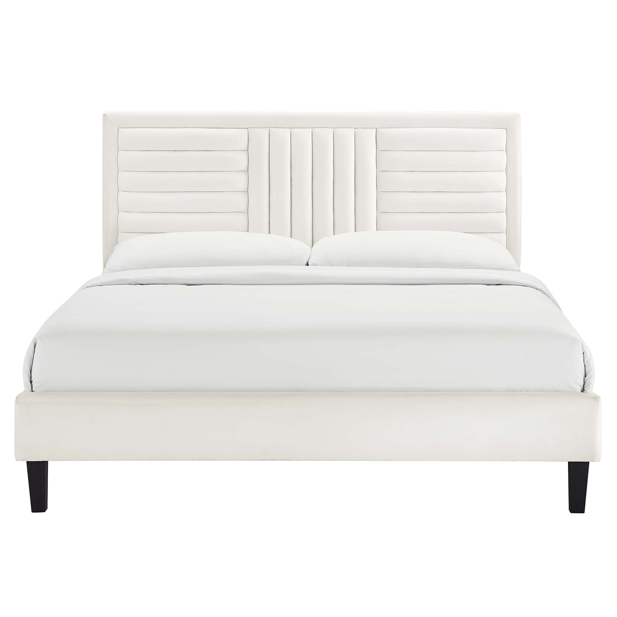 Sofia Channel Tufted Performance Velvet King Platform Bed by Modway - Best Buy Furniture