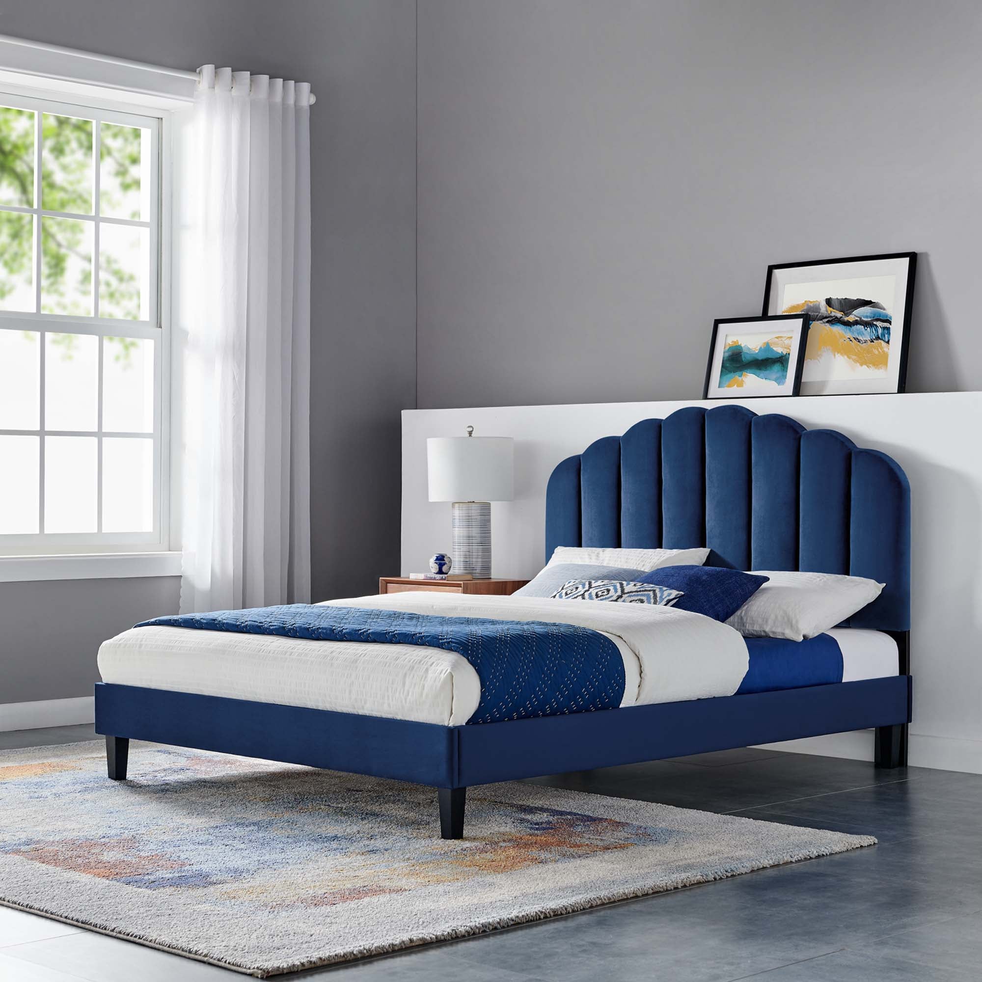Daisy Performance Velvet Full Platform Bed by Modway - Best Buy Furniture