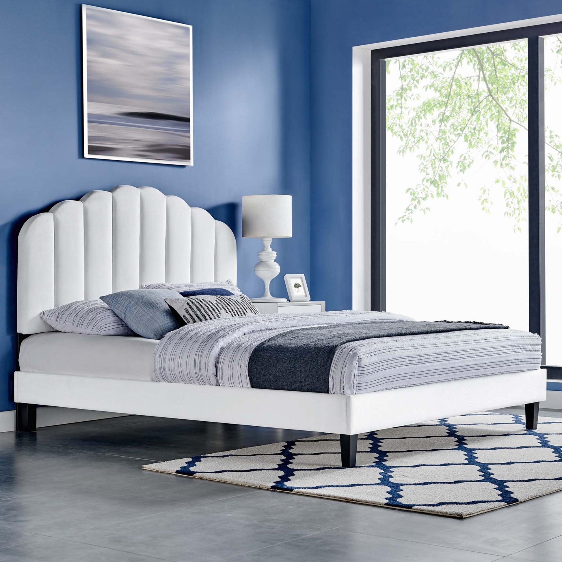 Daisy Performance Velvet Twin Platform Bed by Modway - Best Buy Furniture