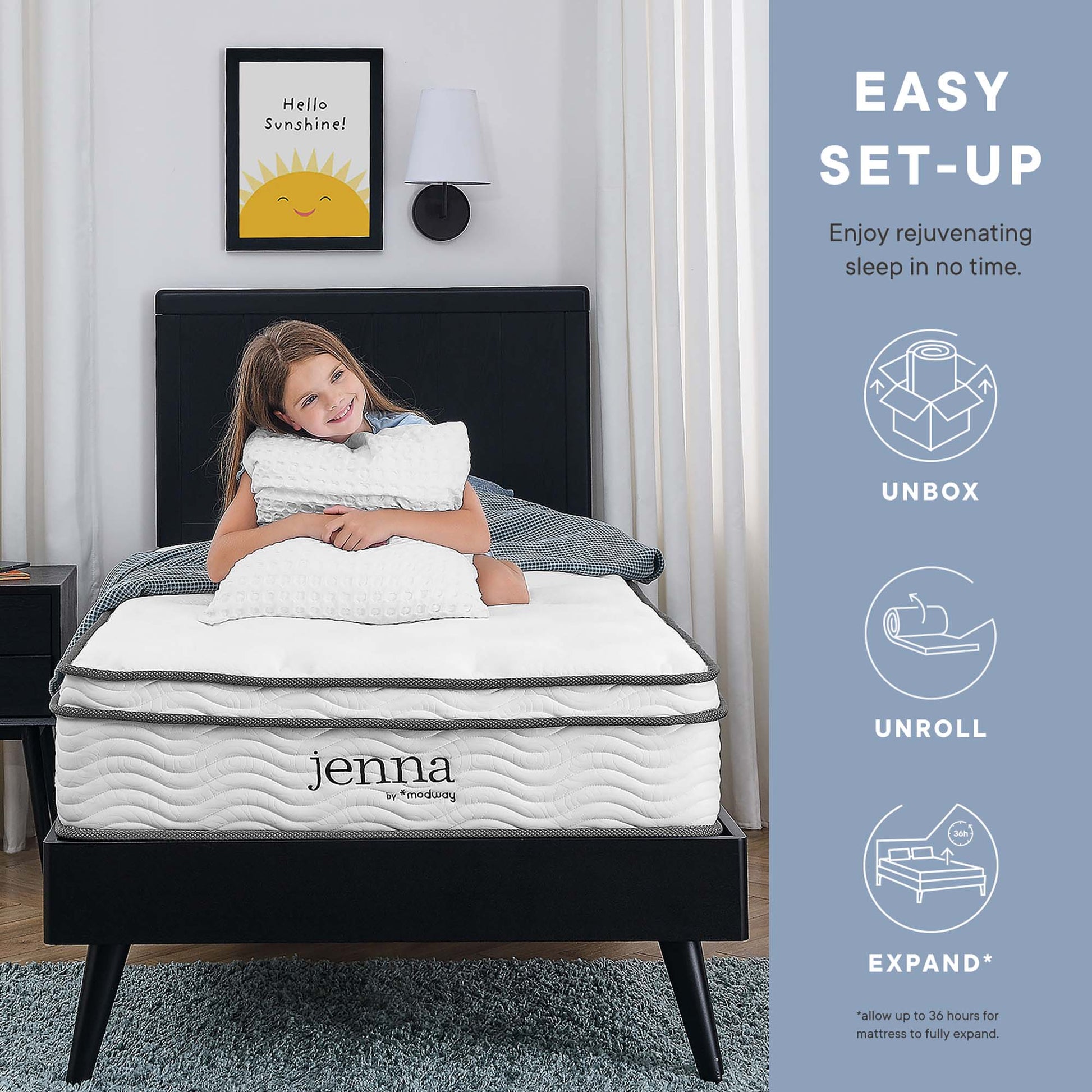 Jenna 12" Innerspring and Foam Twin Mattress by Modway - Best Buy Furniture