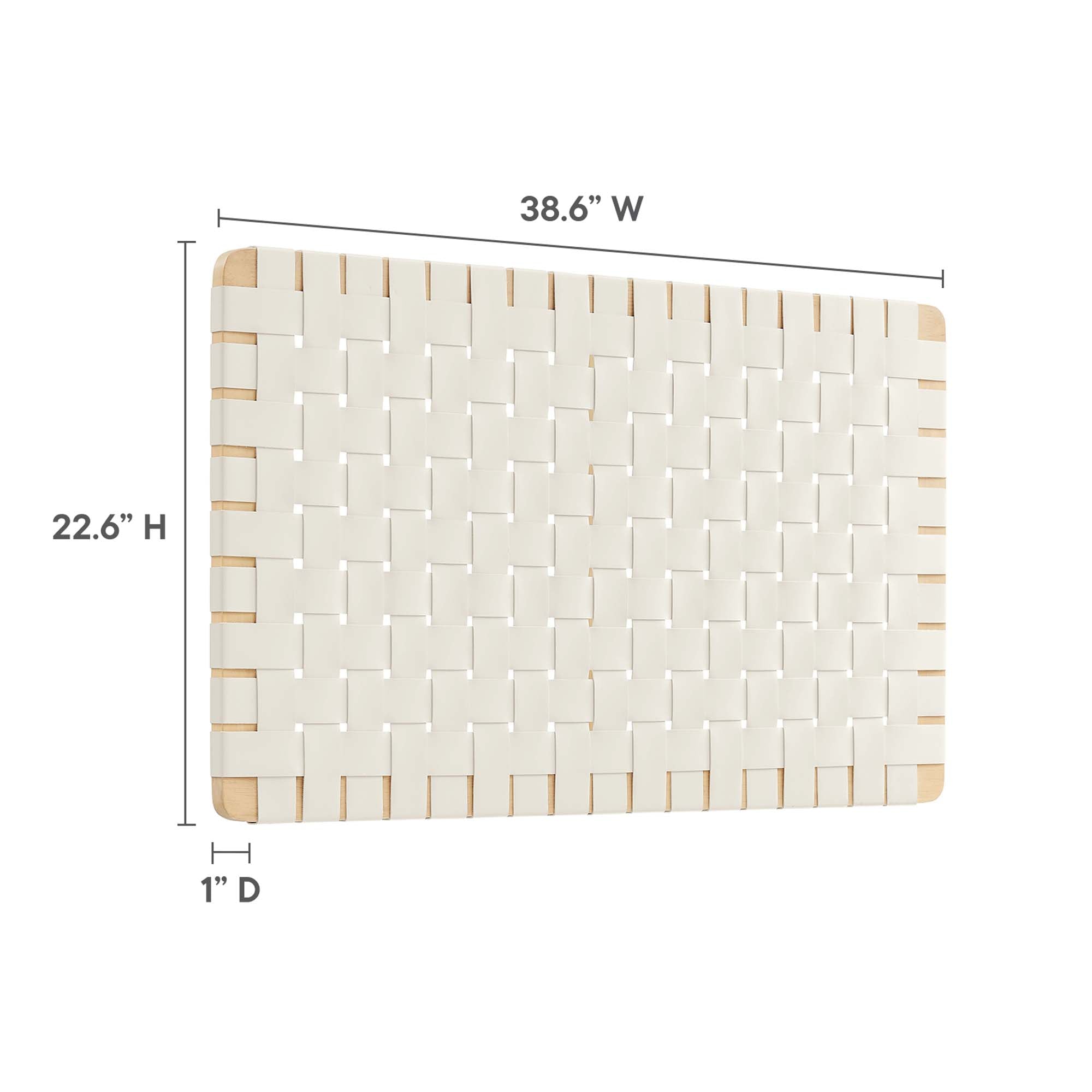 Sparta Weave Wall-Mount Vegan Leather Twin Headboard by Modway