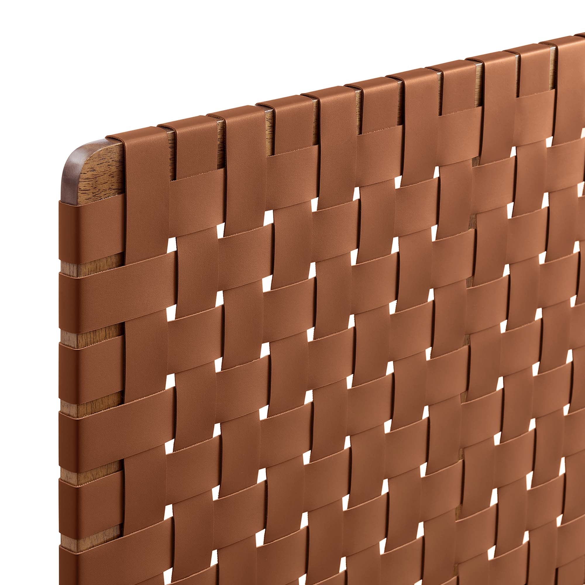 Sparta Weave Wall-Mount Vegan Leather Twin Headboard by Modway