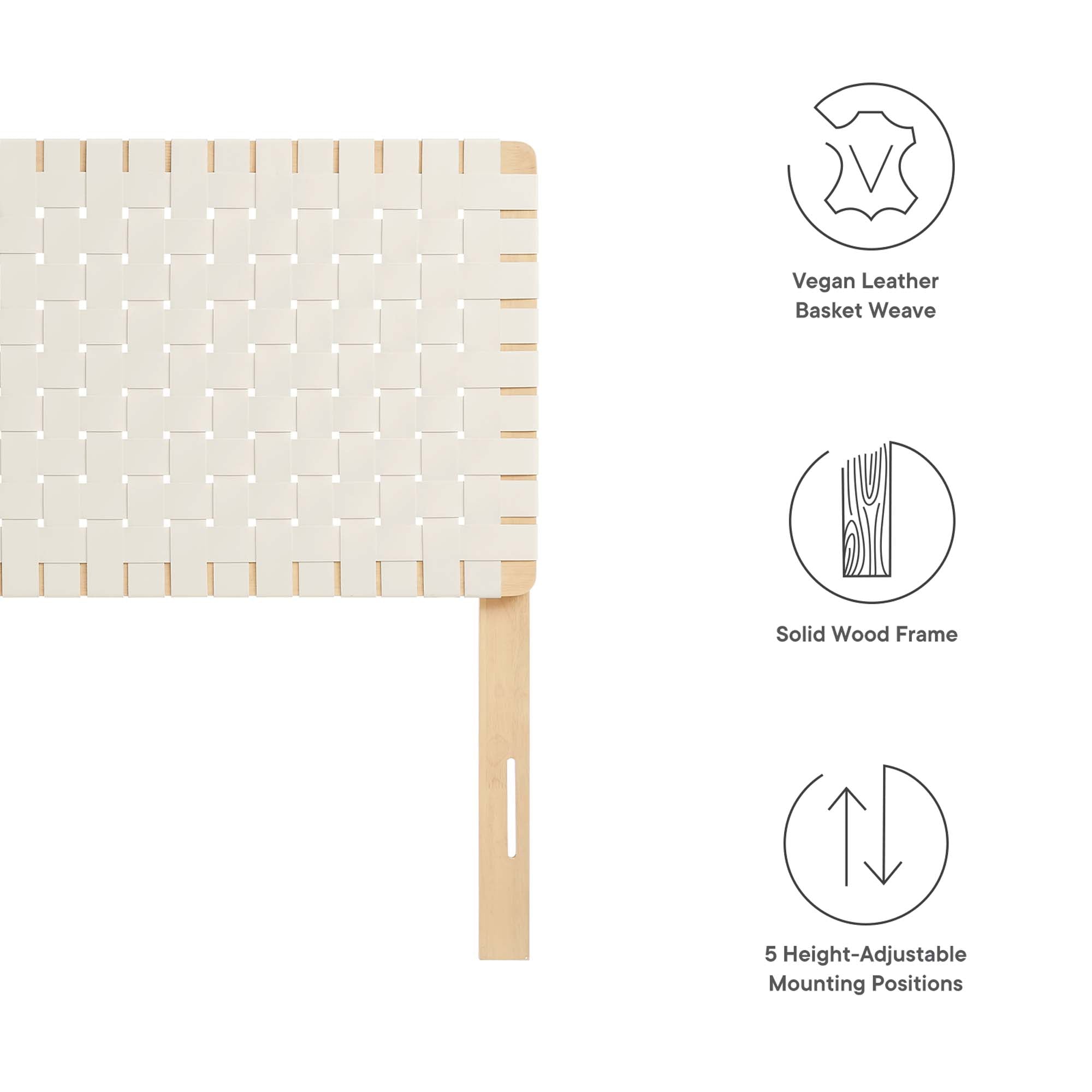 Sparta Weave Vegan Leather Twin Headboard by Modway