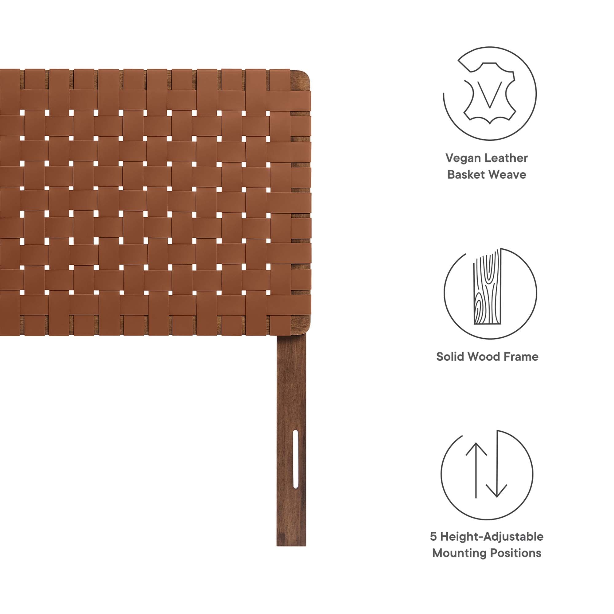 Sparta Weave Vegan Leather Twin Headboard by Modway