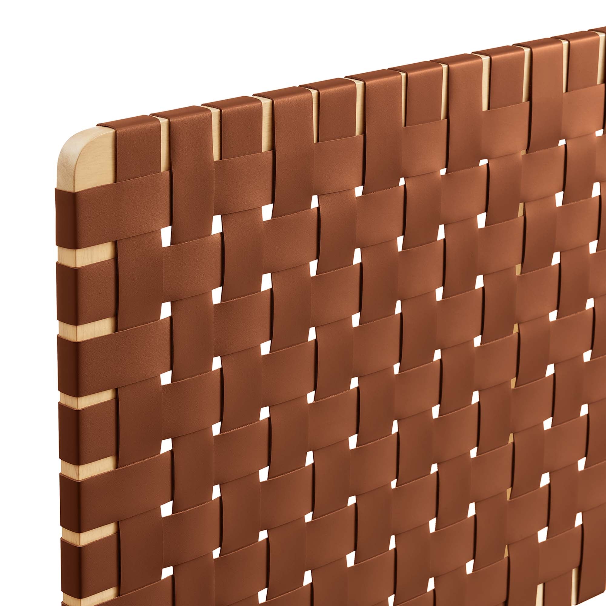 Sparta Weave Wall-Mount Vegan Leather Queen Headboard by Modway