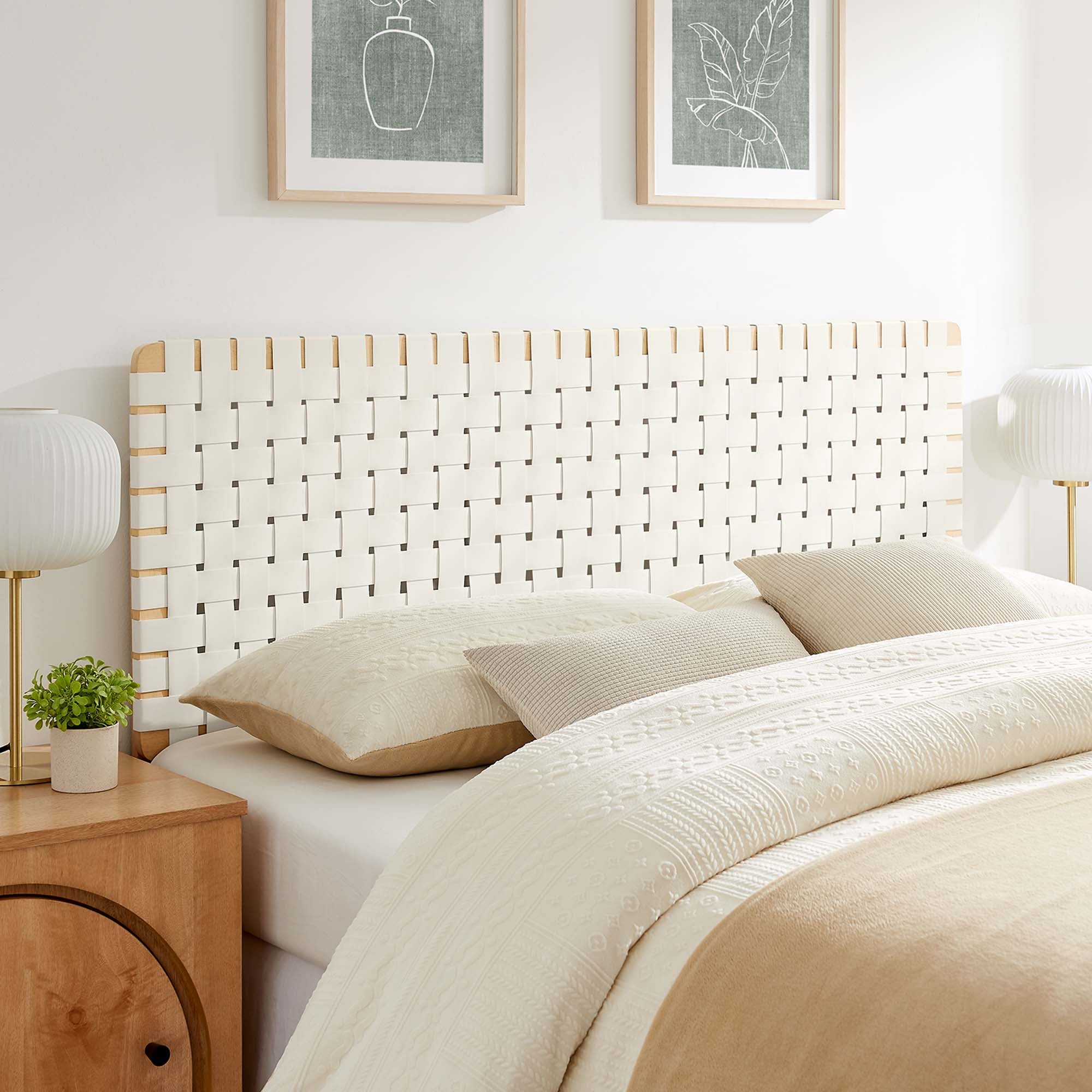 Sparta Weave Vegan Leather Queen Headboard by Modway