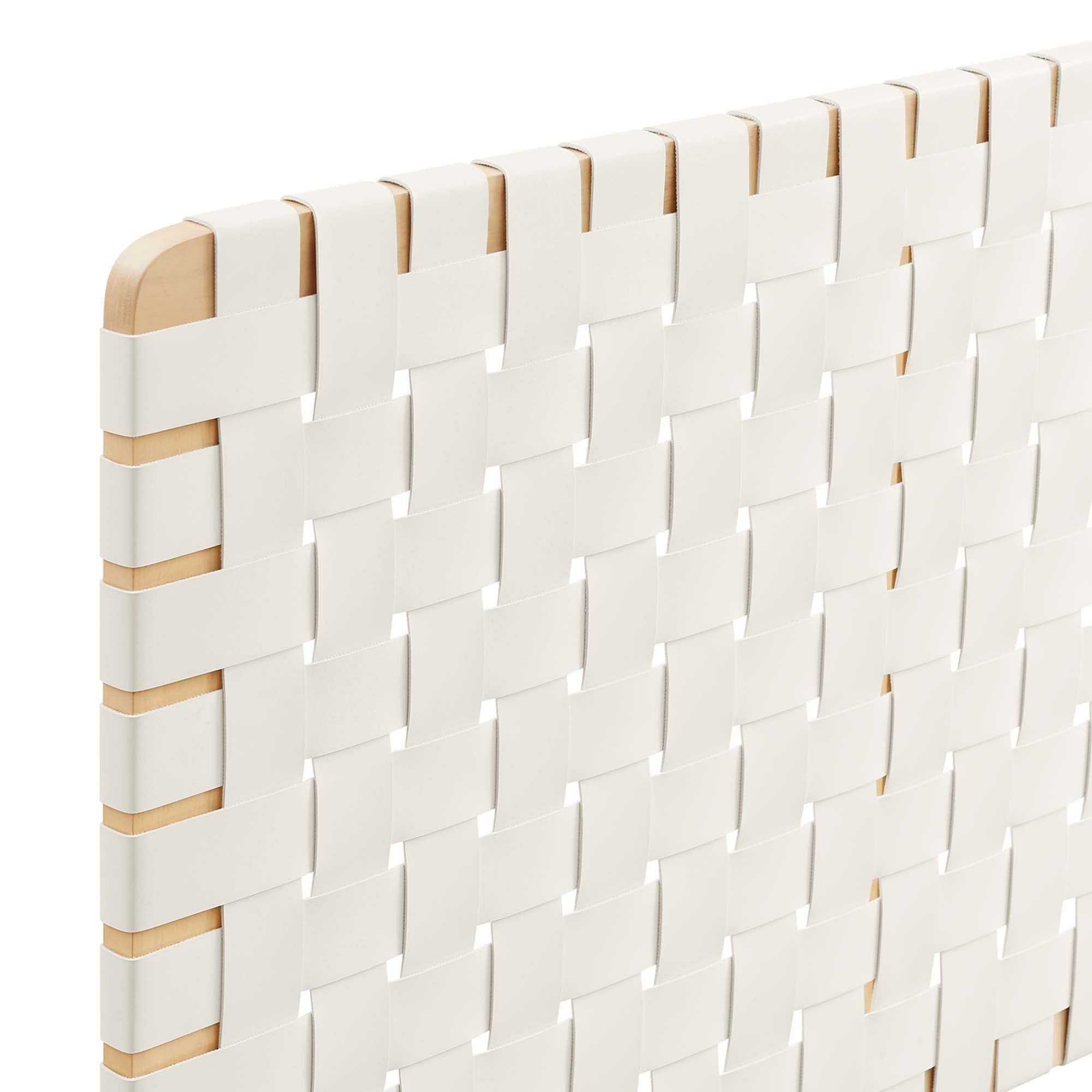 Sparta Weave Wall-Mount Vegan Leather King Headboard by Modway