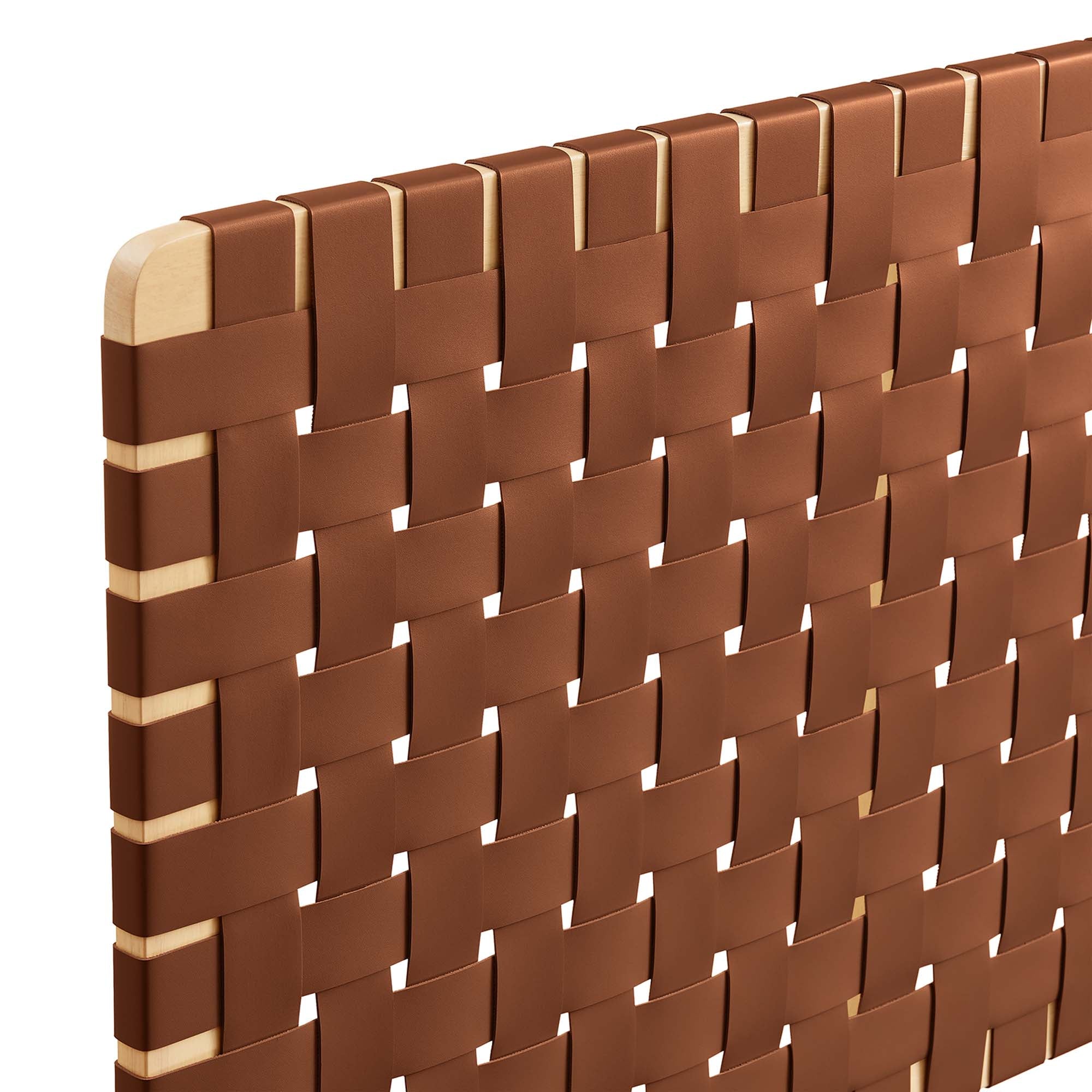 Sparta Weave Wall-Mount Vegan Leather King Headboard by Modway