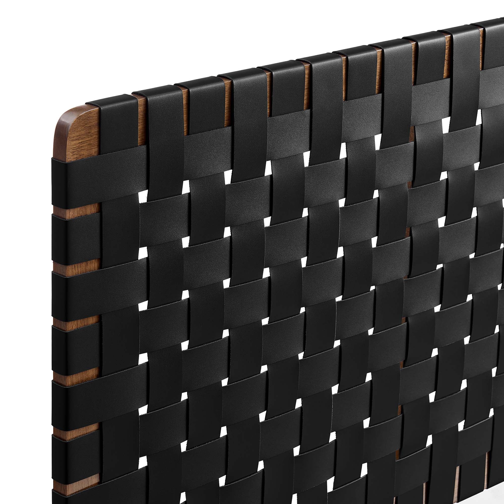 Sparta Weave Wall-Mount Vegan Leather King Headboard by Modway