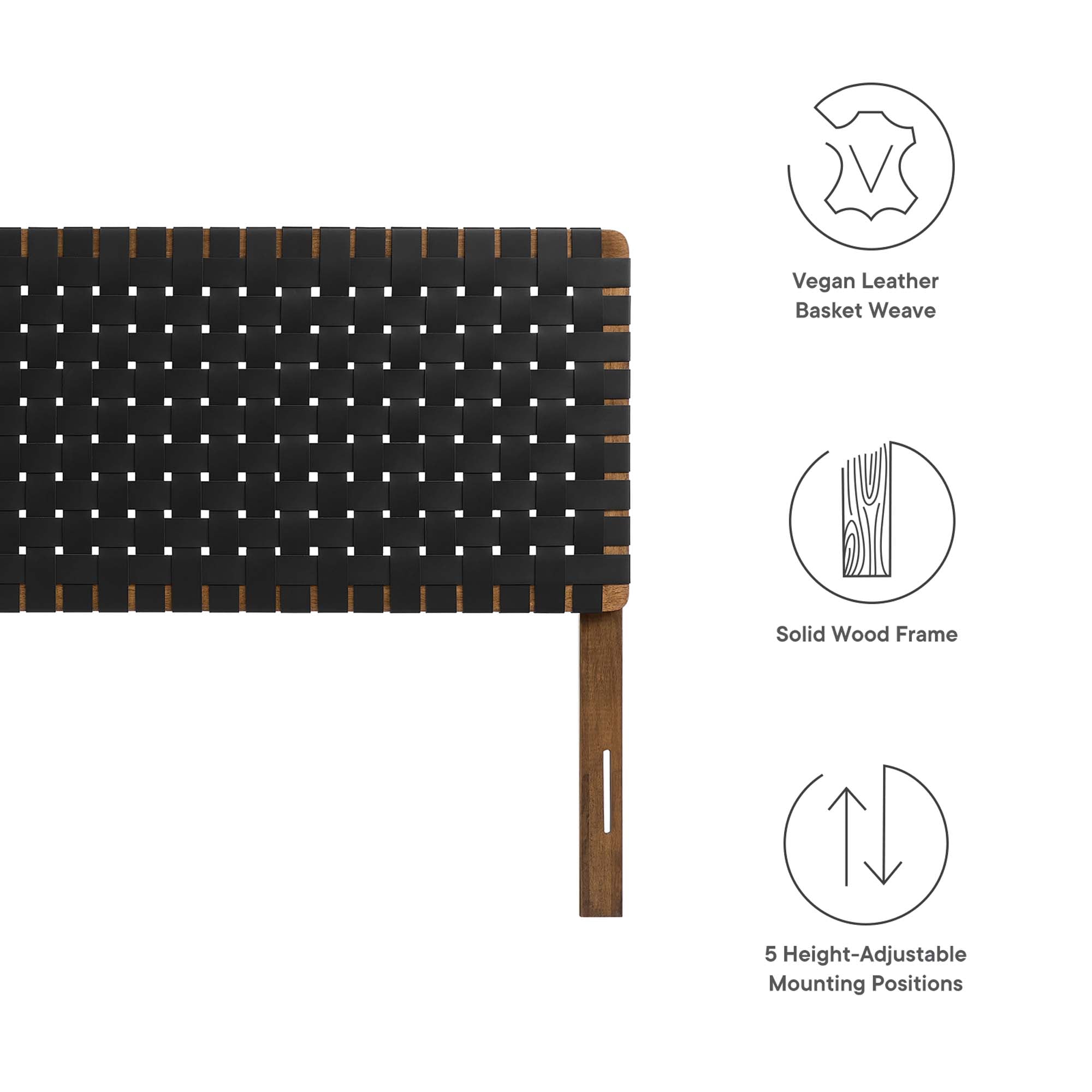 Sparta Weave Vegan Leather King Headboard by Modway
