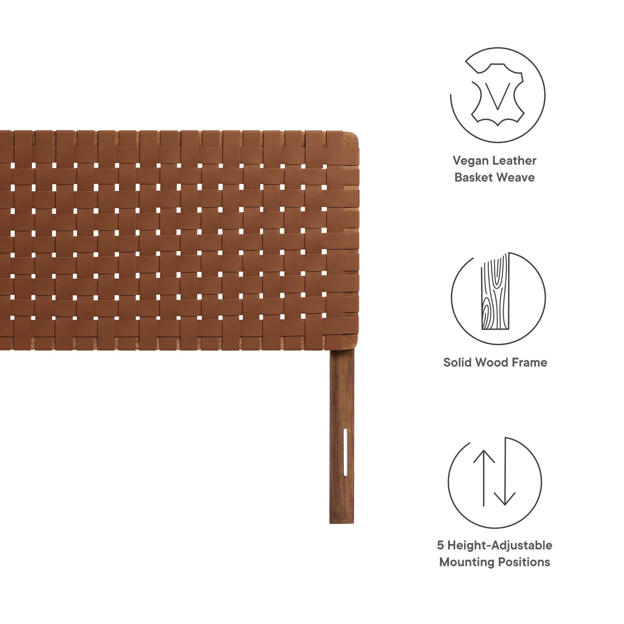 Sparta Weave Vegan Leather King Headboard by Modway