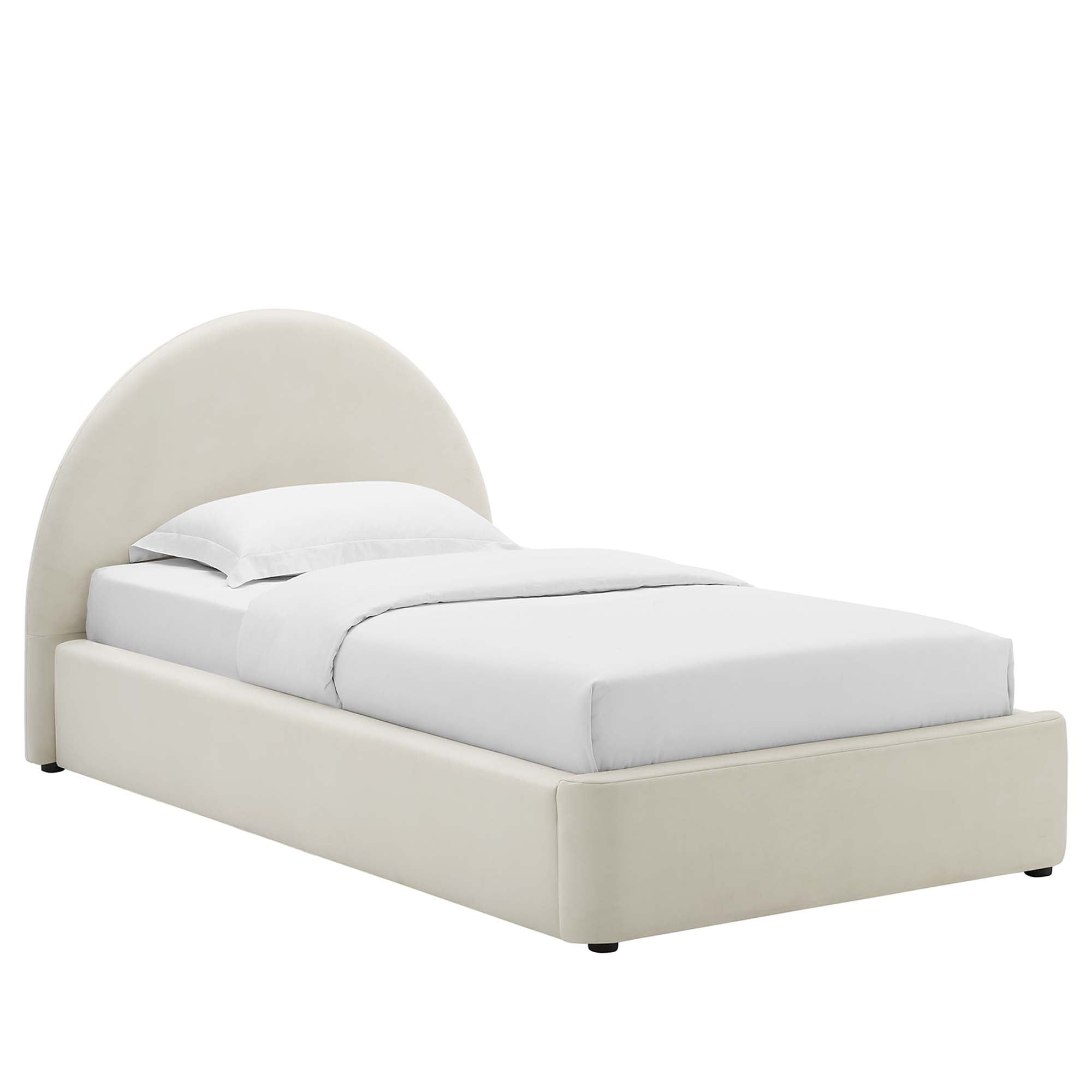 Resort Performance Velvet Arched Round Twin Platform Bed by Modway
