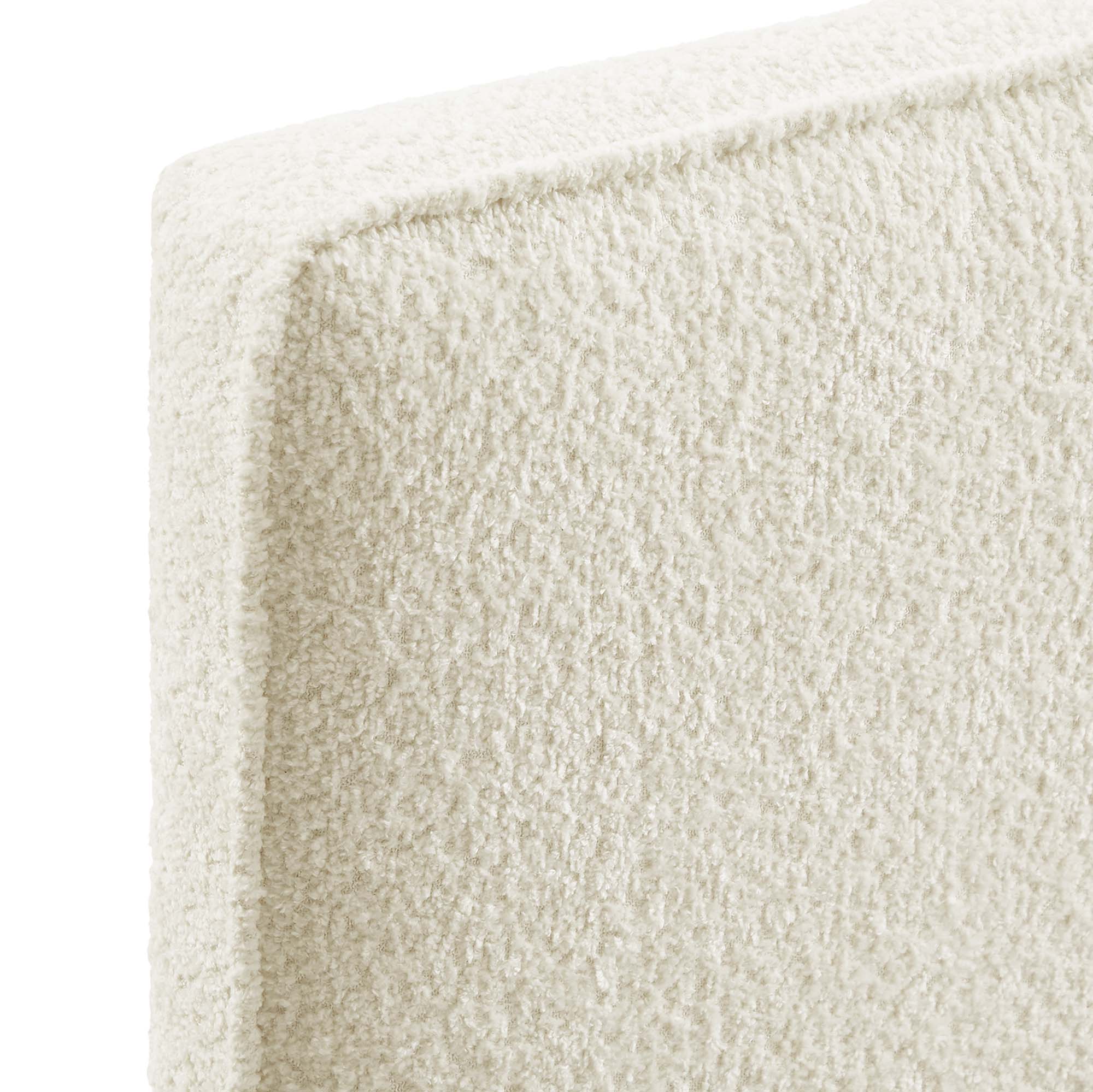 Lindee Boucle Fabric Twin Headboard in Cream Twin