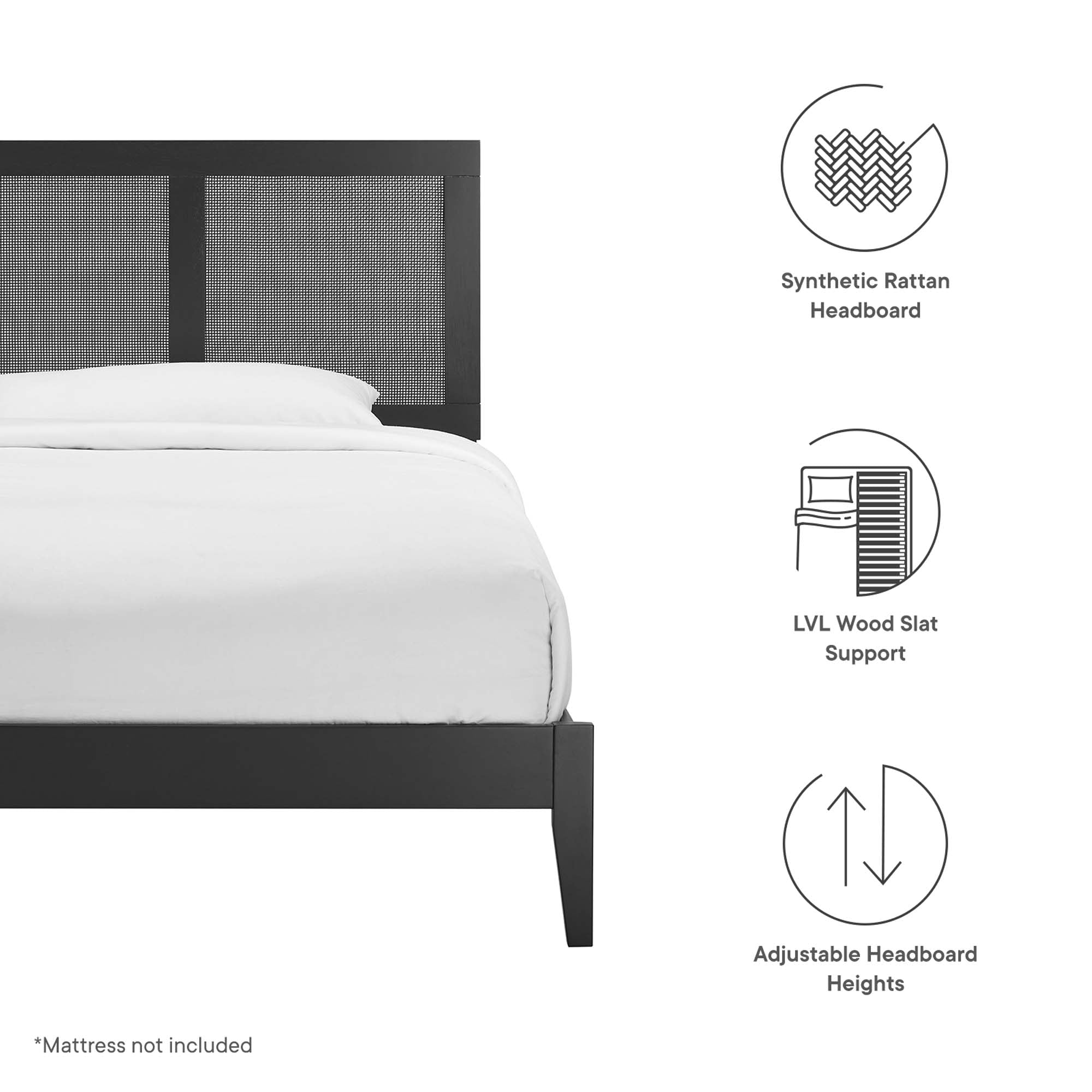 Sirocco Rattan and Wood Twin Platform Bed by Modway