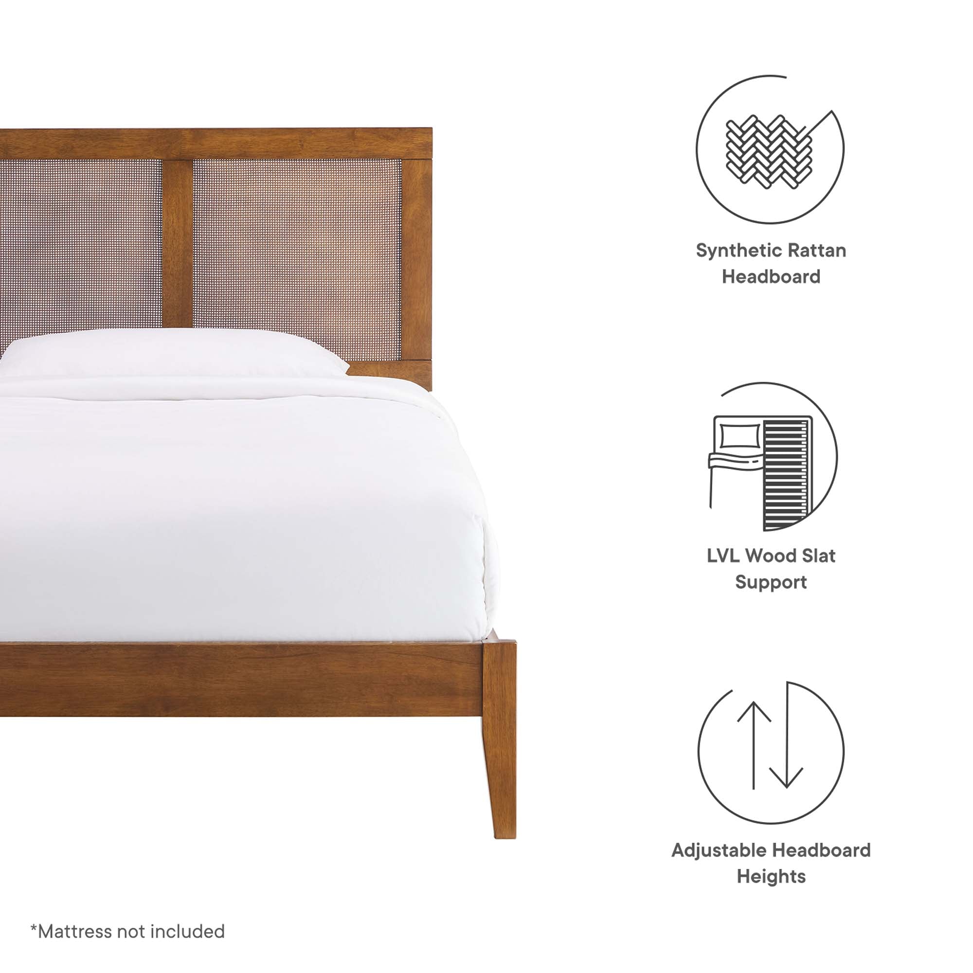 Sirocco Rattan and Wood Twin Platform Bed by Modway