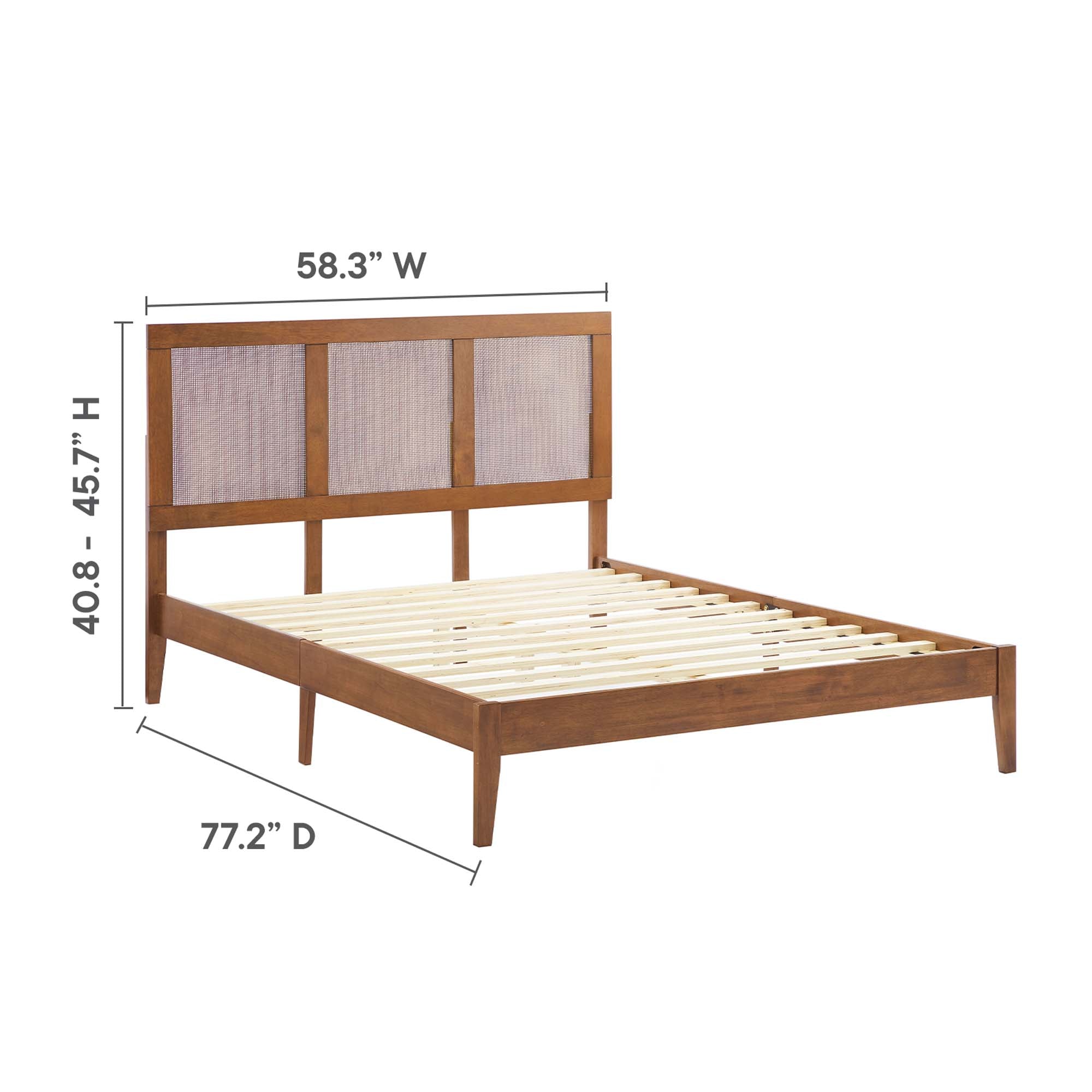 Sirocco Rattan and Wood Full Platform Bed by Modway