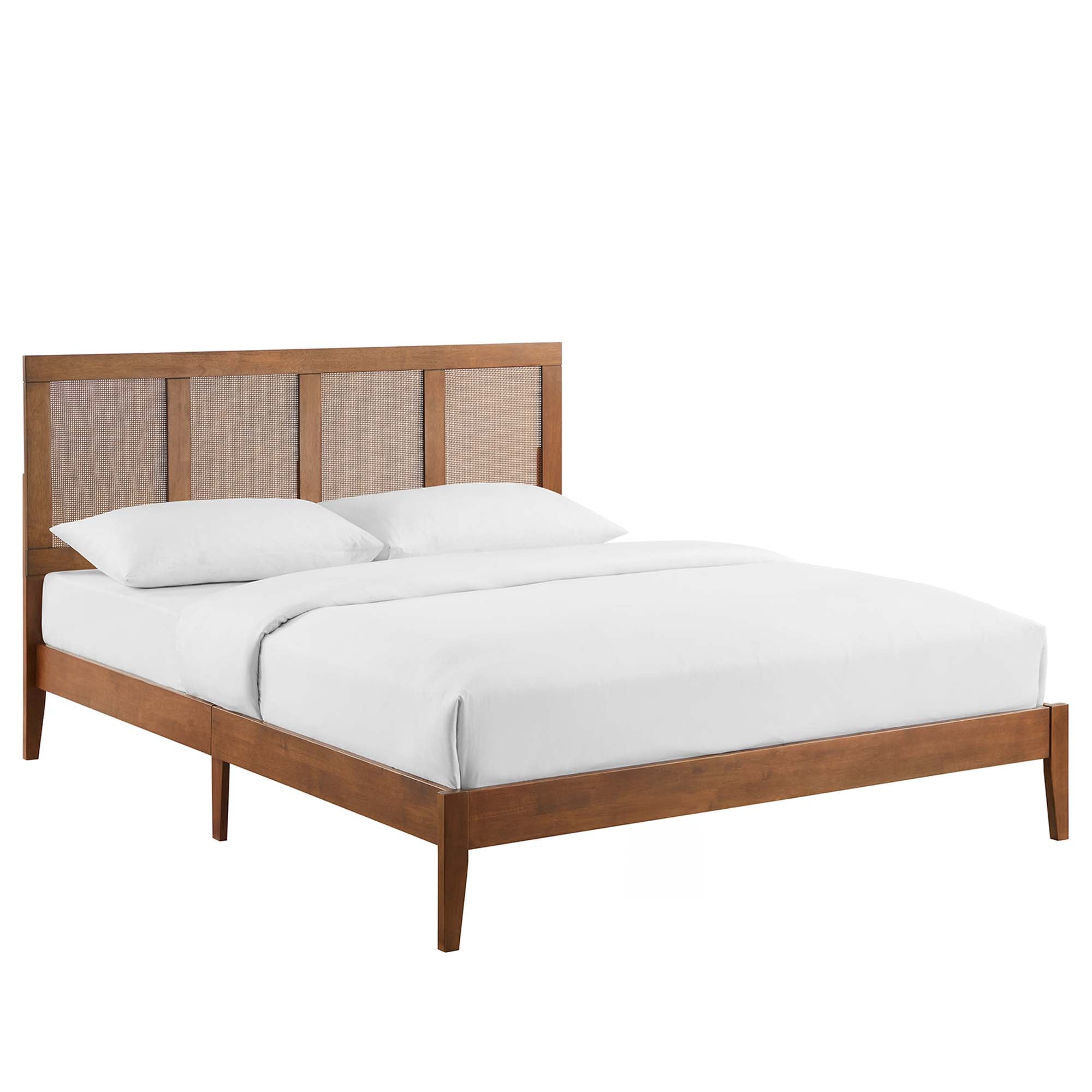 Sirocco Rattan and Wood Queen Platform Bed by Modway
