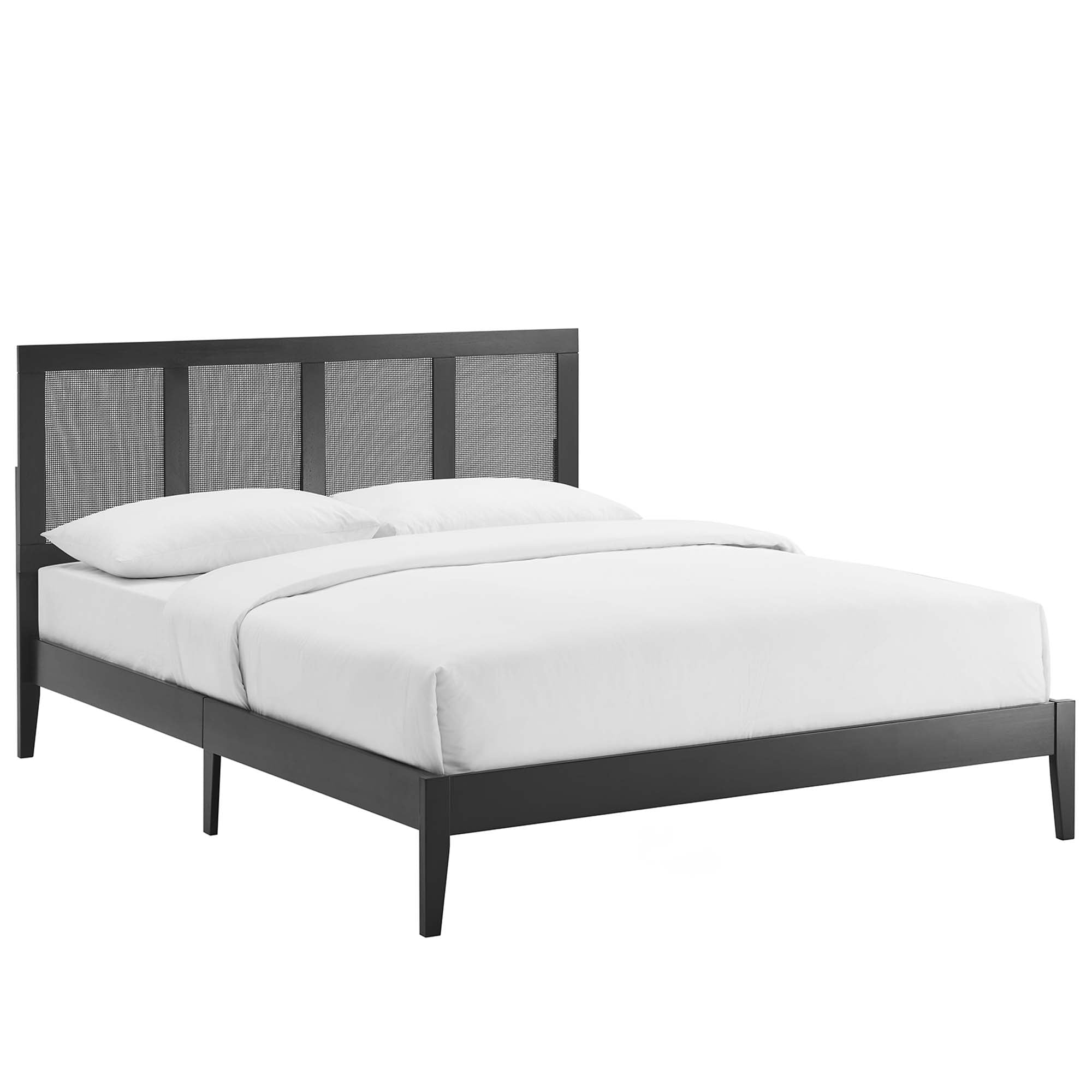 Sirocco Rattan and Wood King Platform Bed by Modway