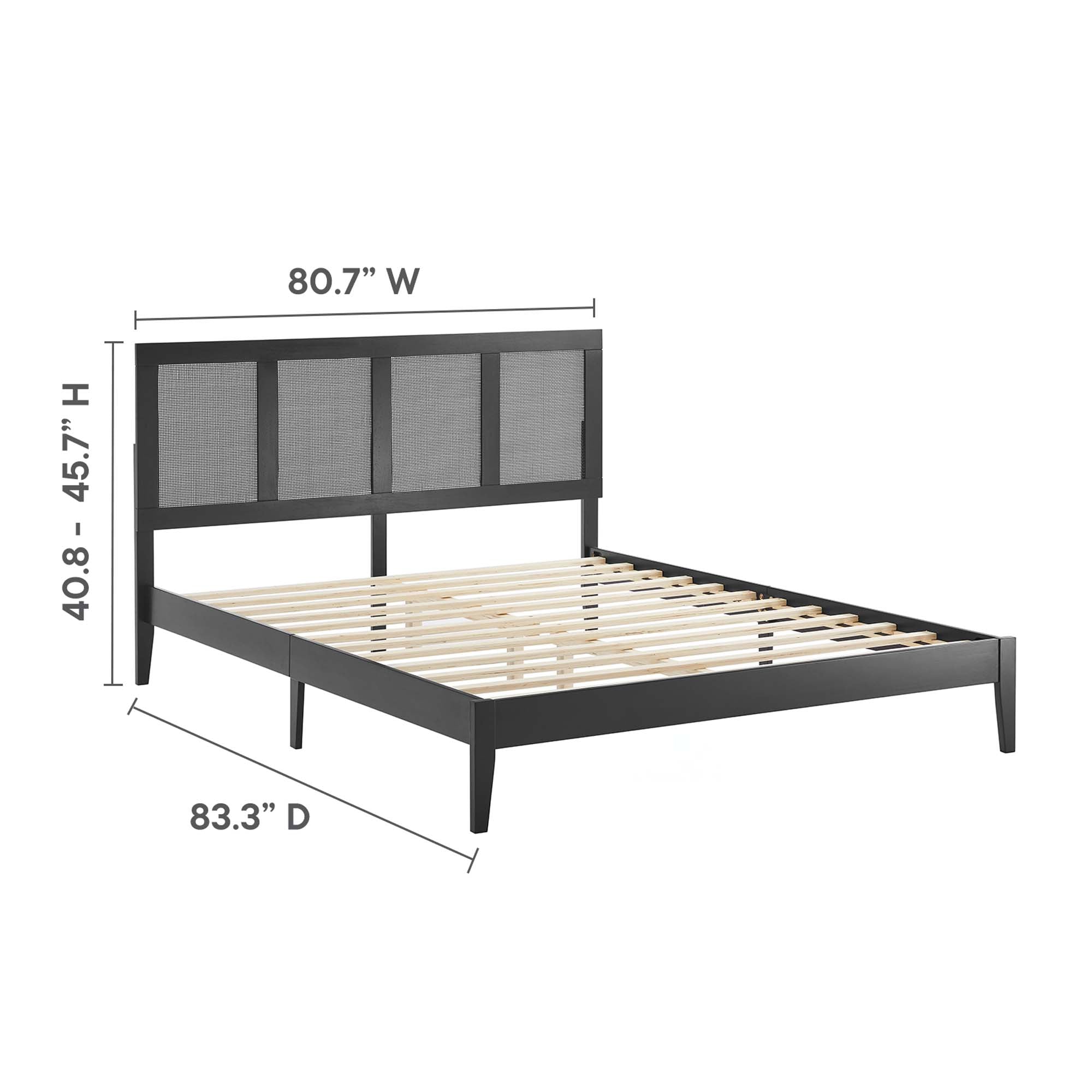 Sirocco Rattan and Wood King Platform Bed by Modway