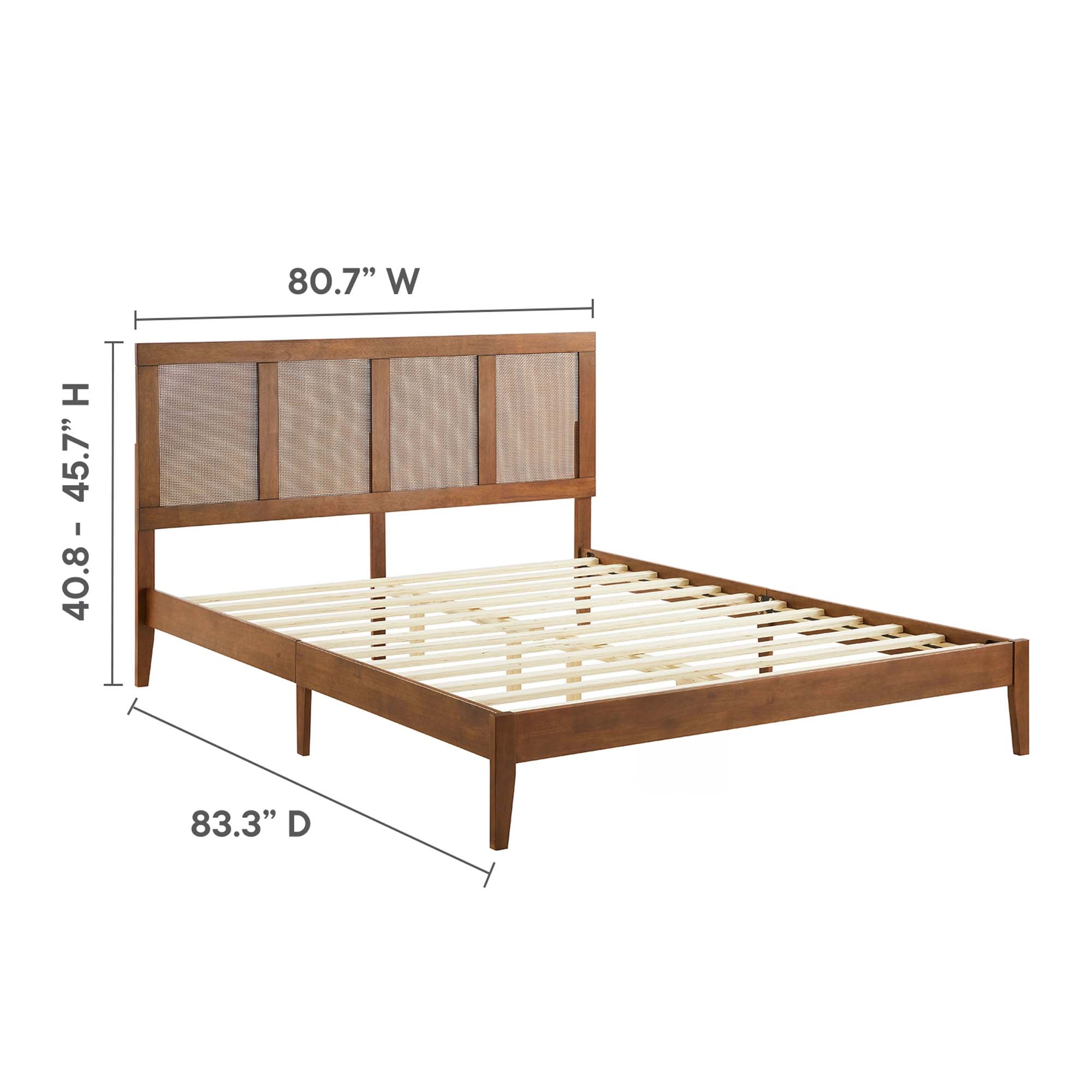 Sirocco Rattan and Wood King Platform Bed by Modway