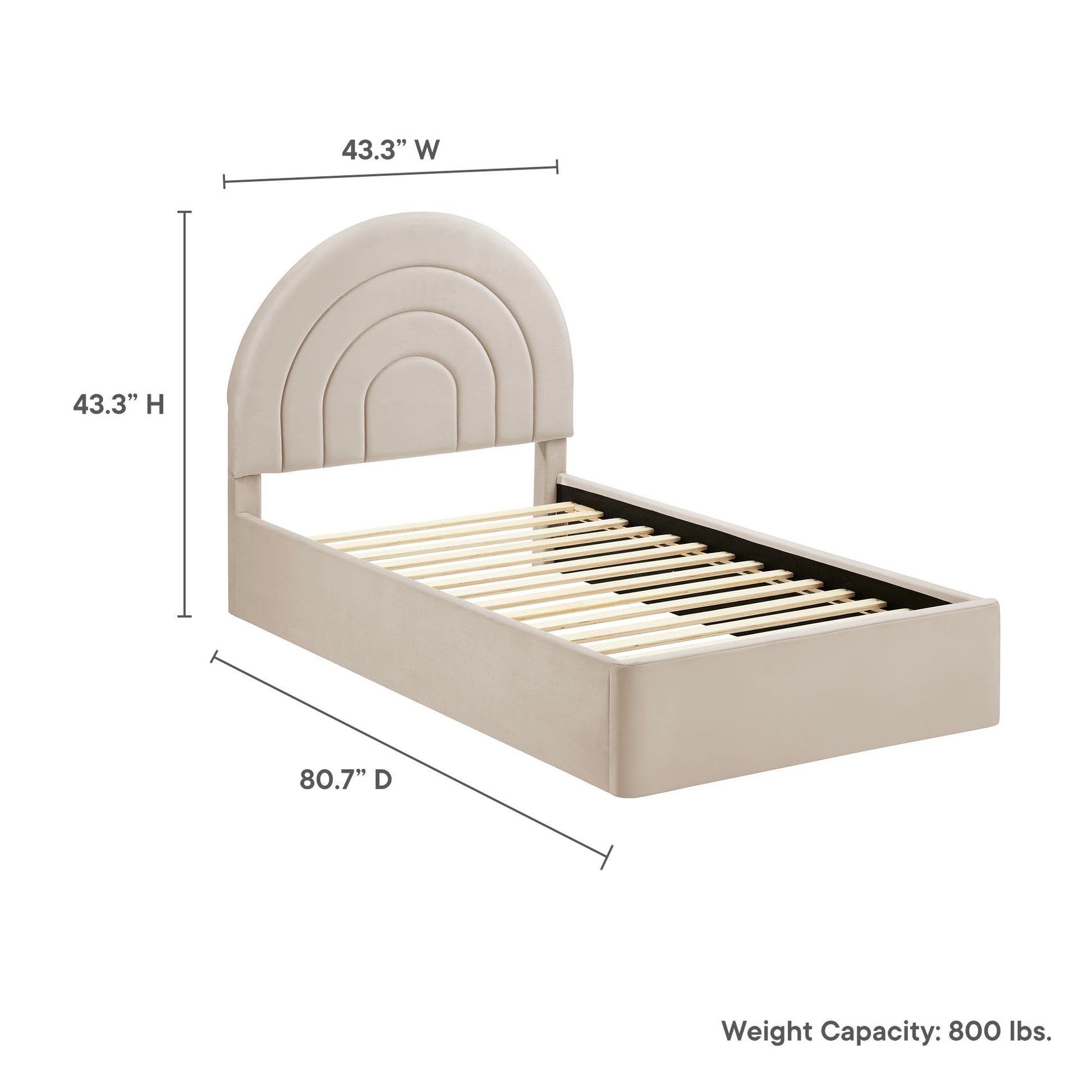 Solana Arched Performance Velvet Twin Platform Bed by Modway - Best Buy Furniture