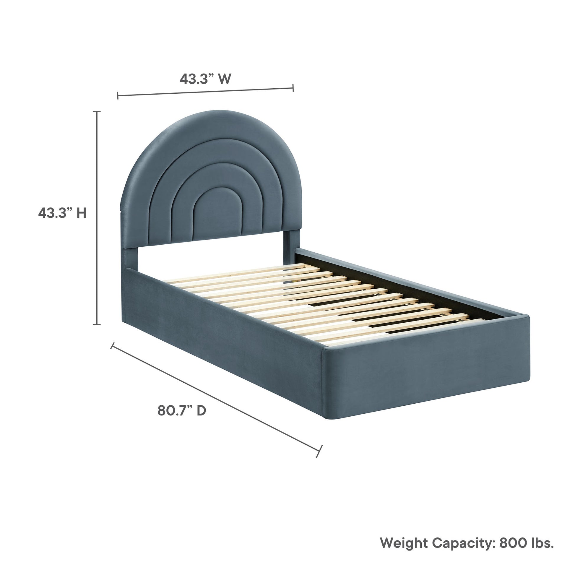 Solana Arched Performance Velvet Twin Platform Bed by Modway - Best Buy Furniture