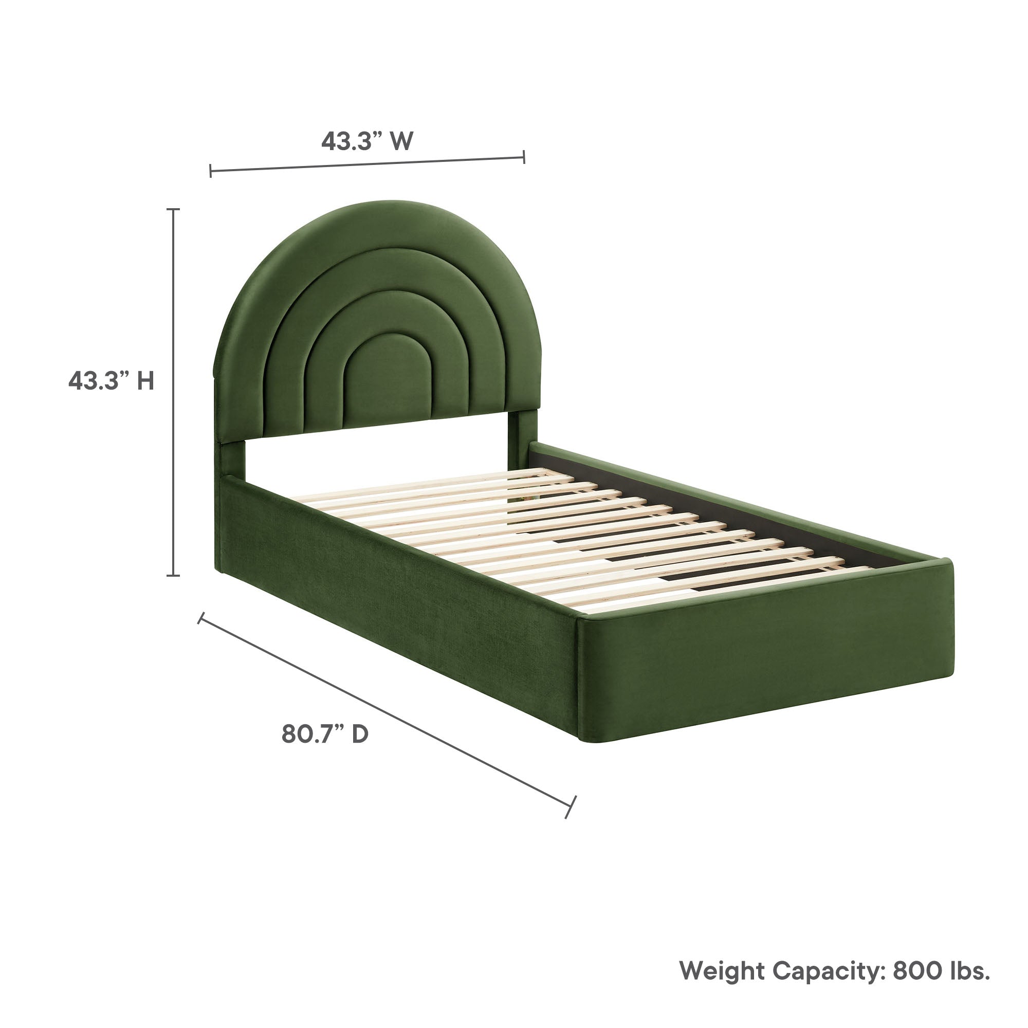 Solana Arched Performance Velvet Twin Platform Bed by Modway - Best Buy Furniture