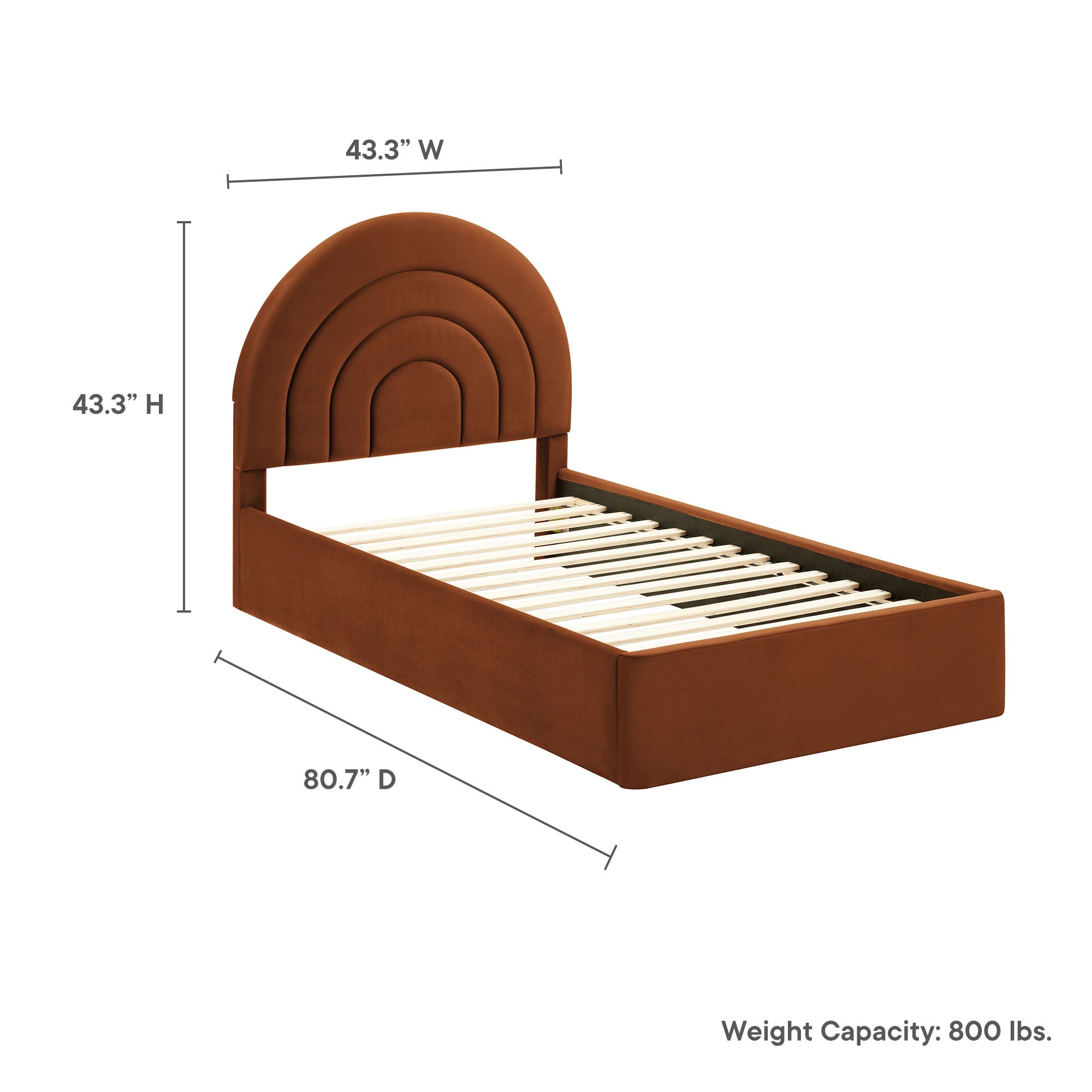 Solana Arched Performance Velvet Twin Platform Bed by Modway - Best Buy Furniture