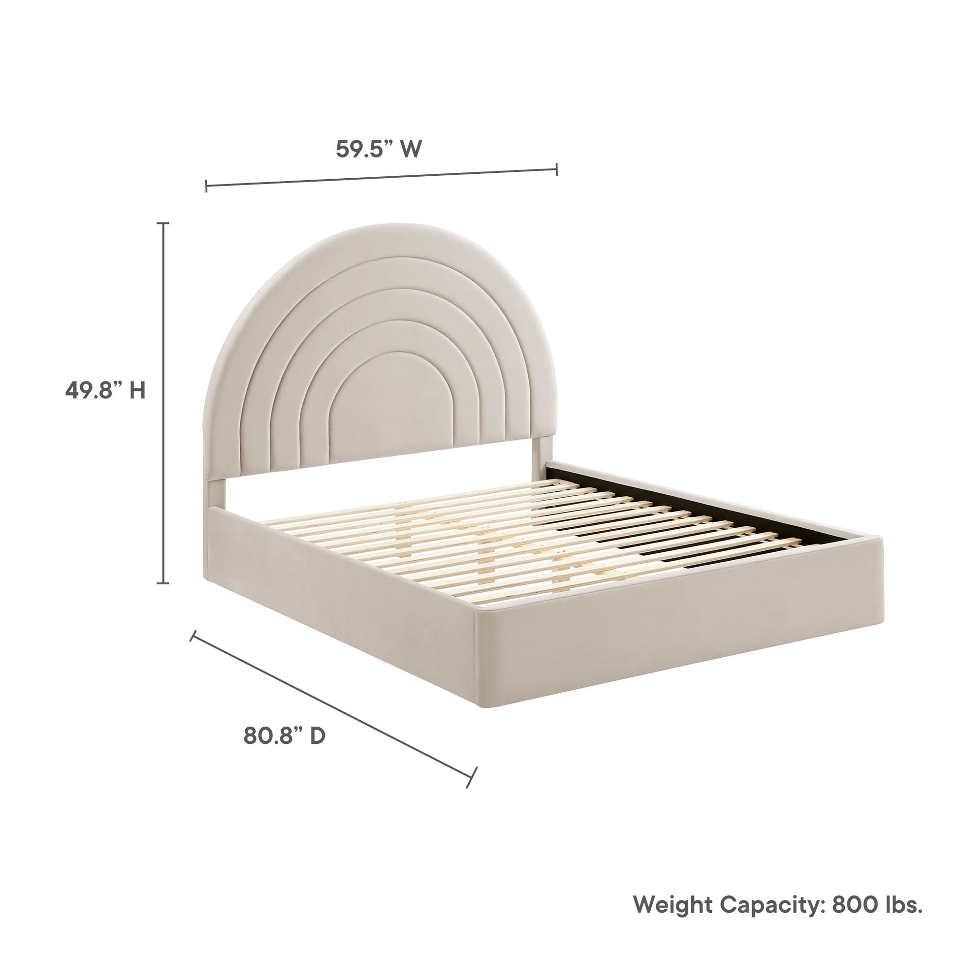 Solana Arched Performance Velvet Full Platform Bed by Modway - Best Buy Furniture