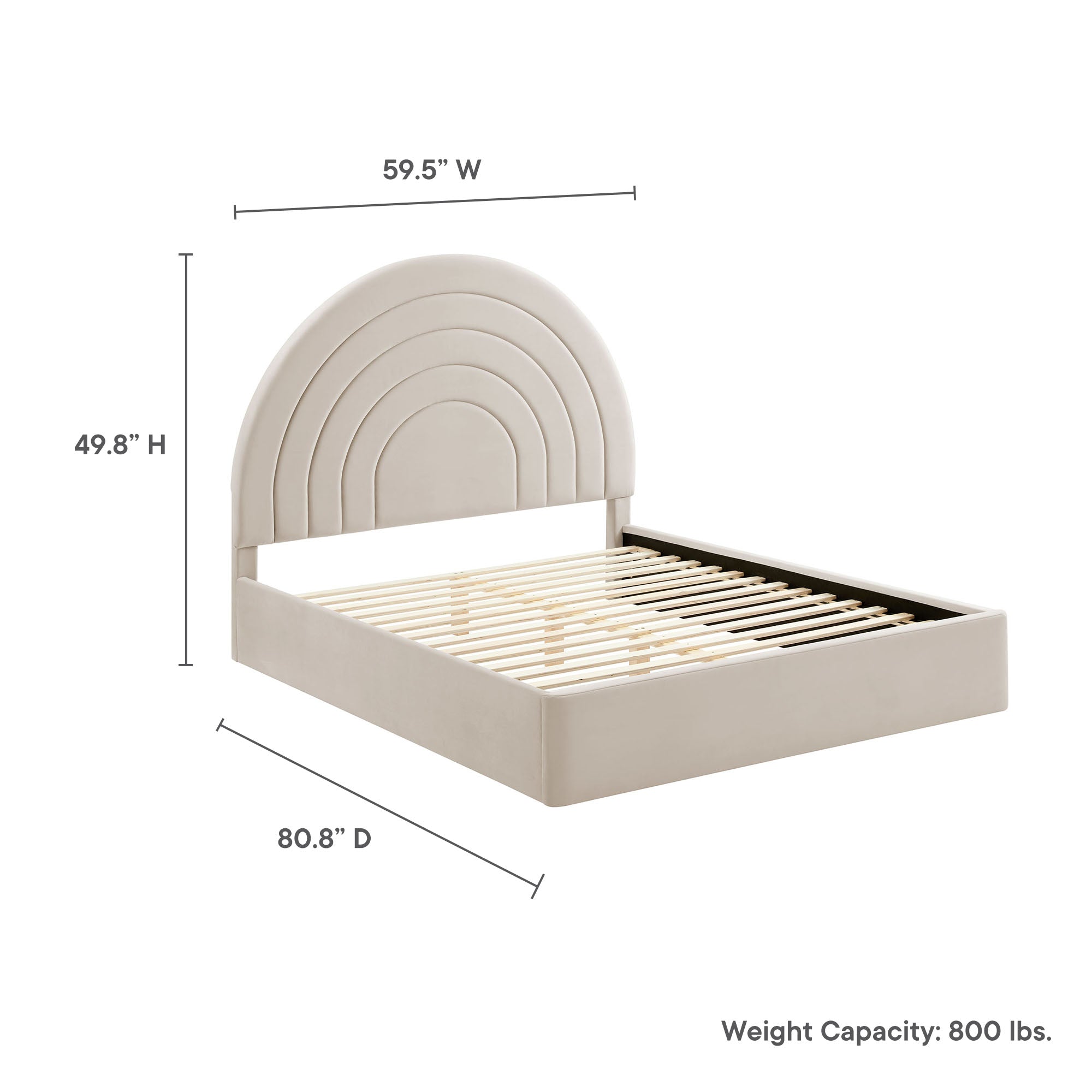 Solana Arched Performance Velvet Full Platform Bed by Modway - Best Buy Furniture