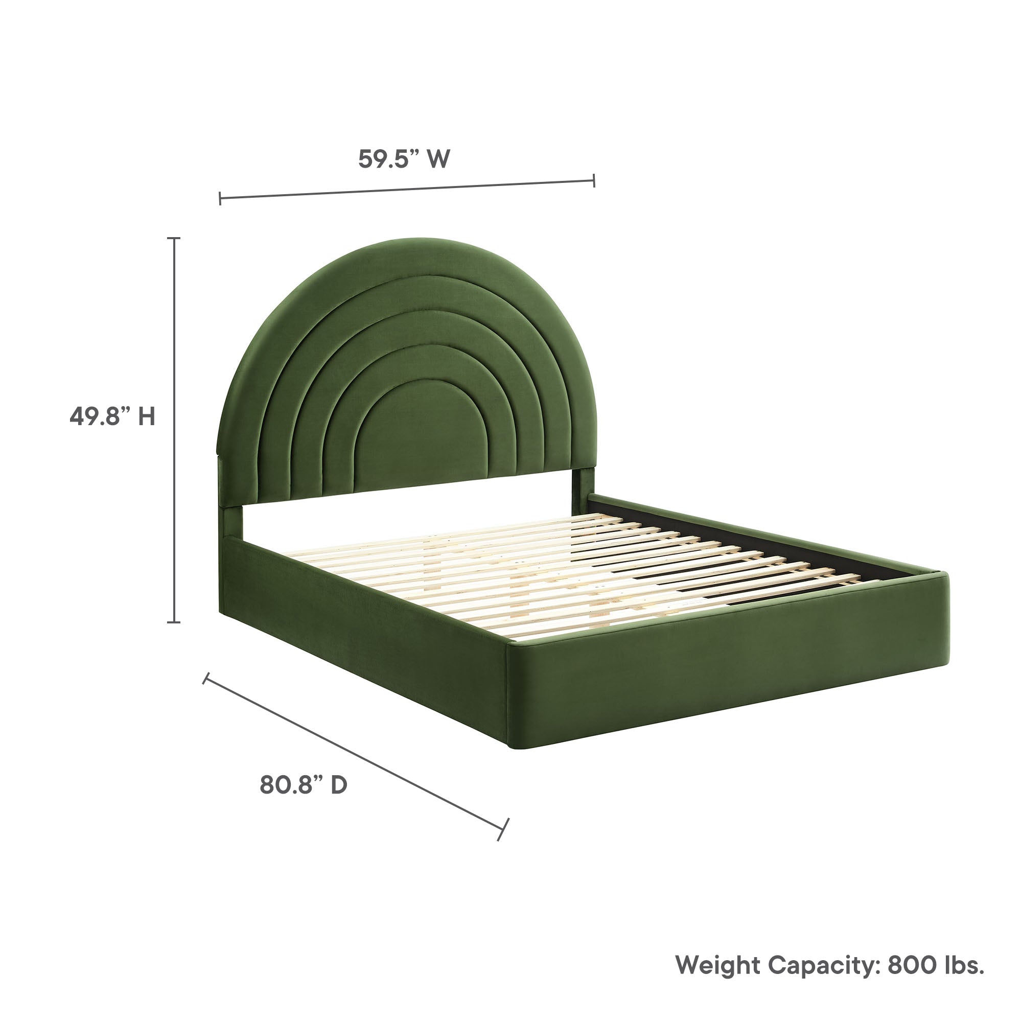 Solana Arched Performance Velvet Full Platform Bed by Modway - Best Buy Furniture