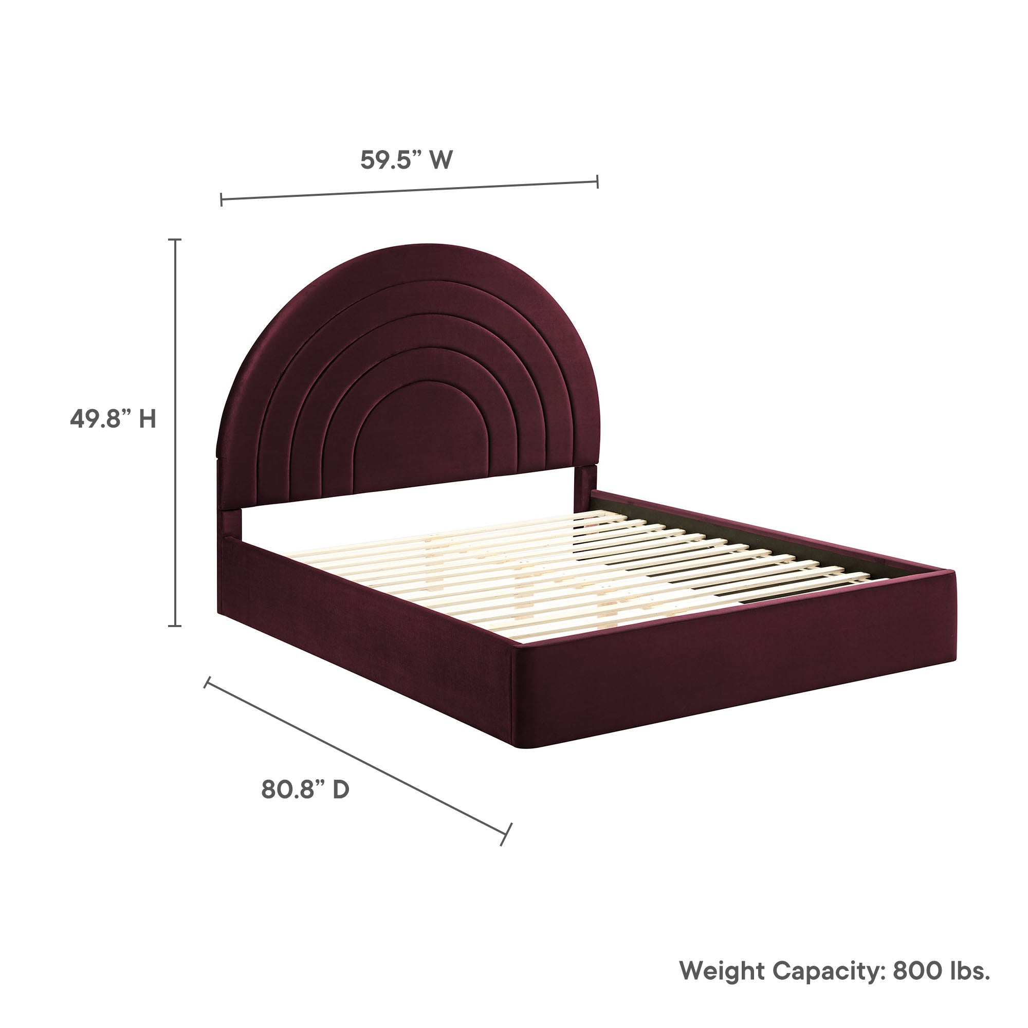 Solana Arched Performance Velvet Full Platform Bed by Modway - Best Buy Furniture