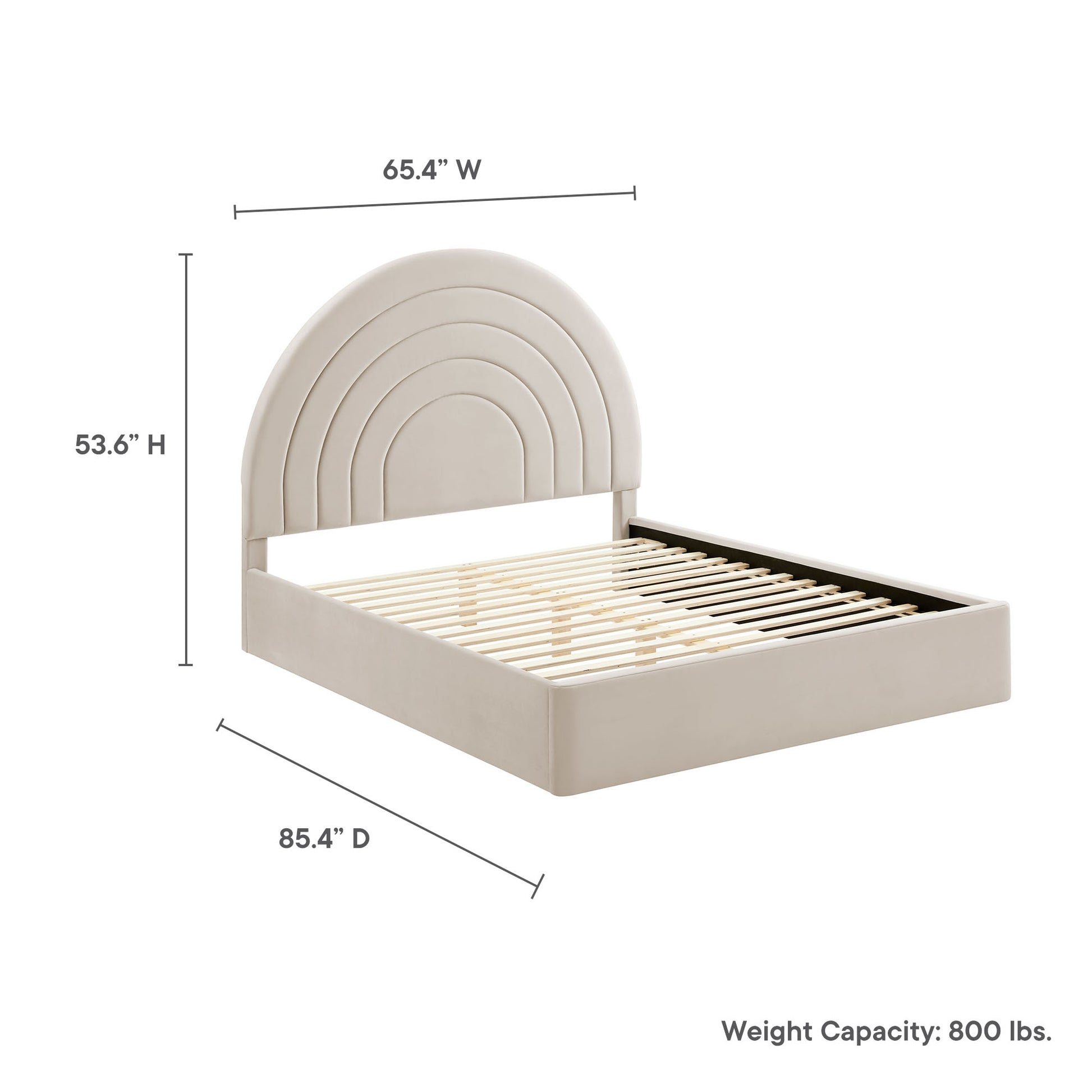 Solana Arched Performance Velvet Queen Platform Bed by Modway - Best Buy Furniture