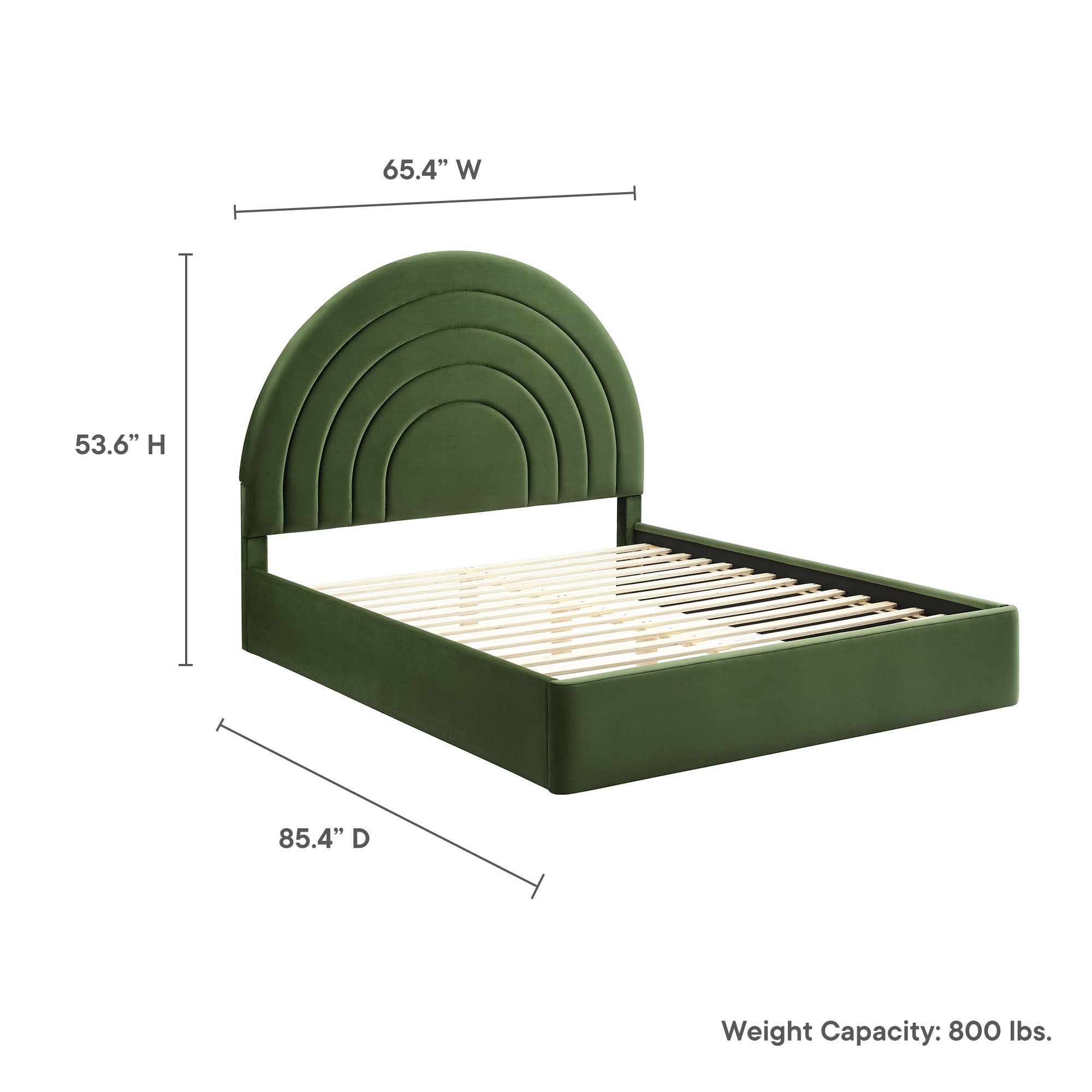Solana Arched Performance Velvet Queen Platform Bed by Modway - Best Buy Furniture