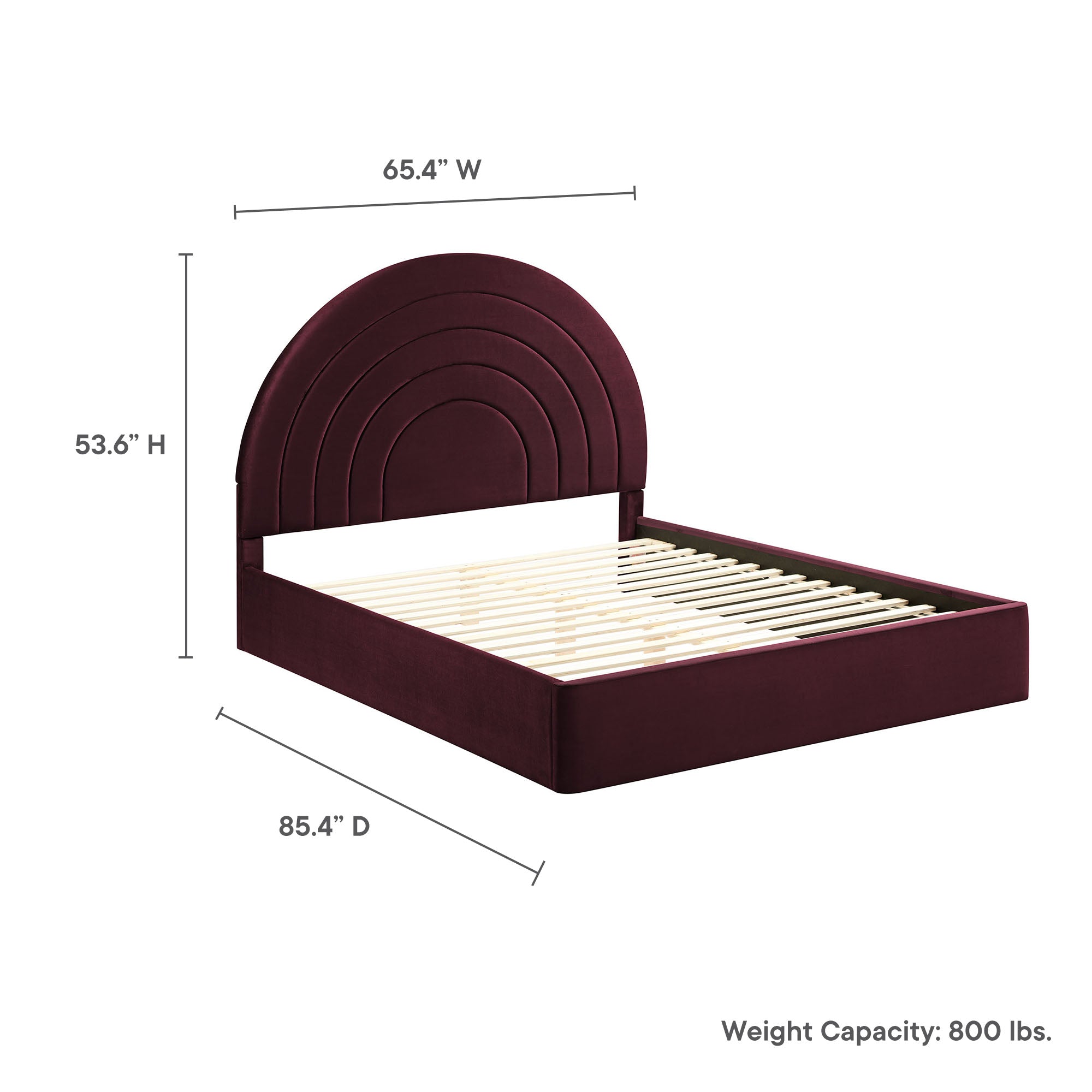 Solana Arched Performance Velvet Queen Platform Bed by Modway - Best Buy Furniture