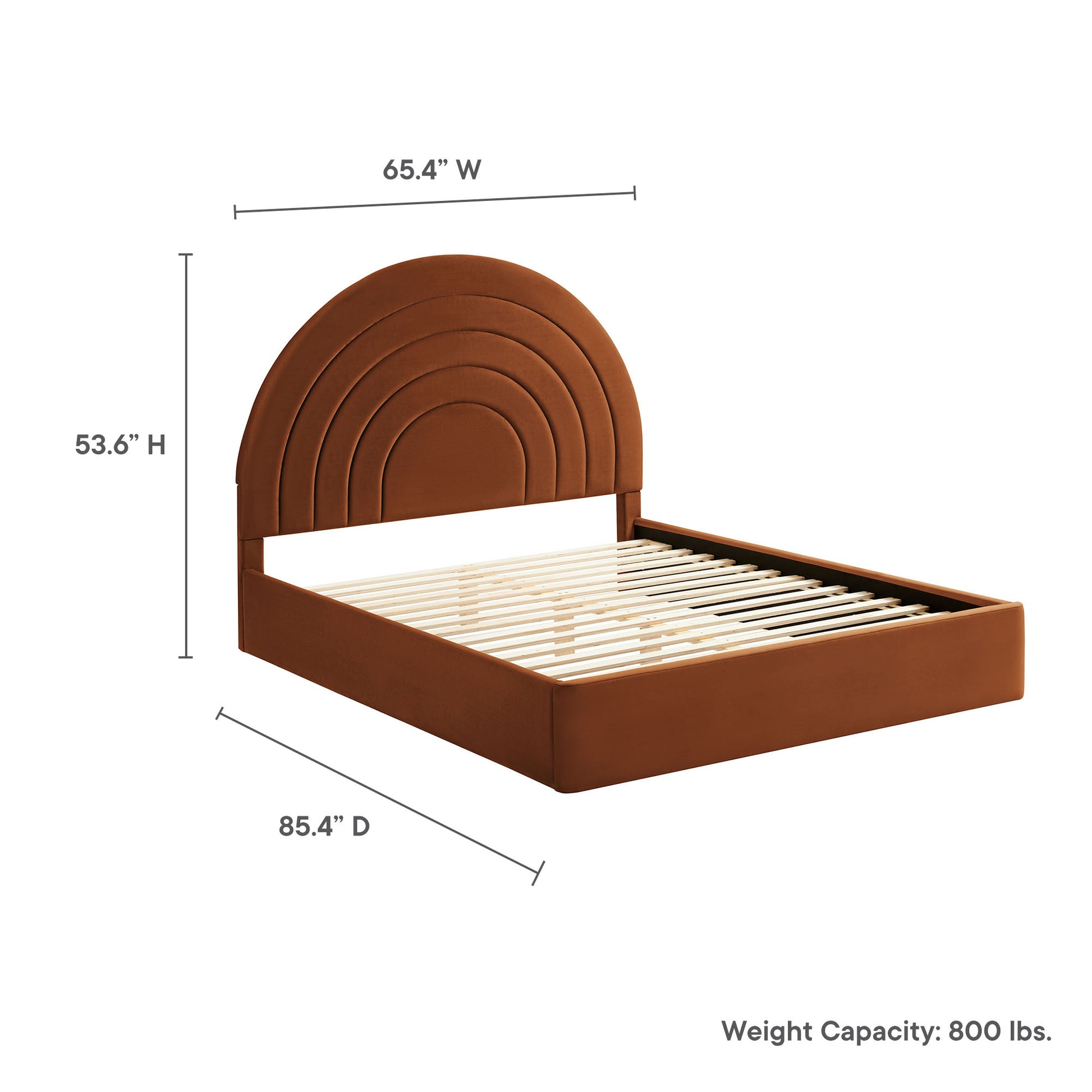 Solana Arched Performance Velvet Queen Platform Bed by Modway - Best Buy Furniture
