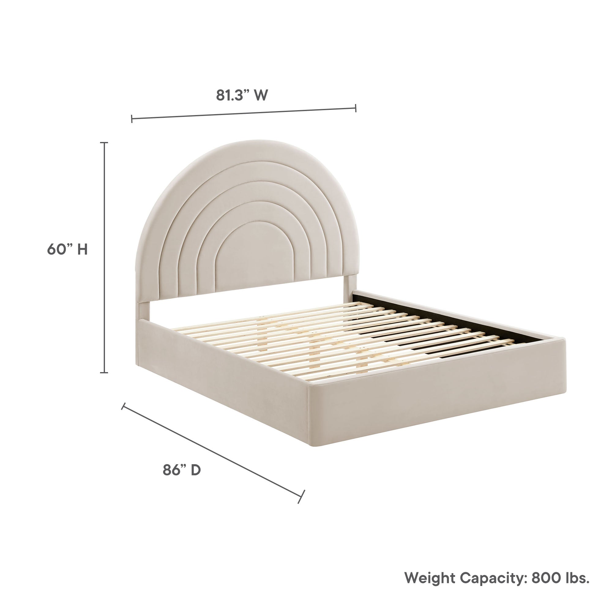 Solana Arched Performance Velvet King Platform Bed by Modway - Best Buy Furniture