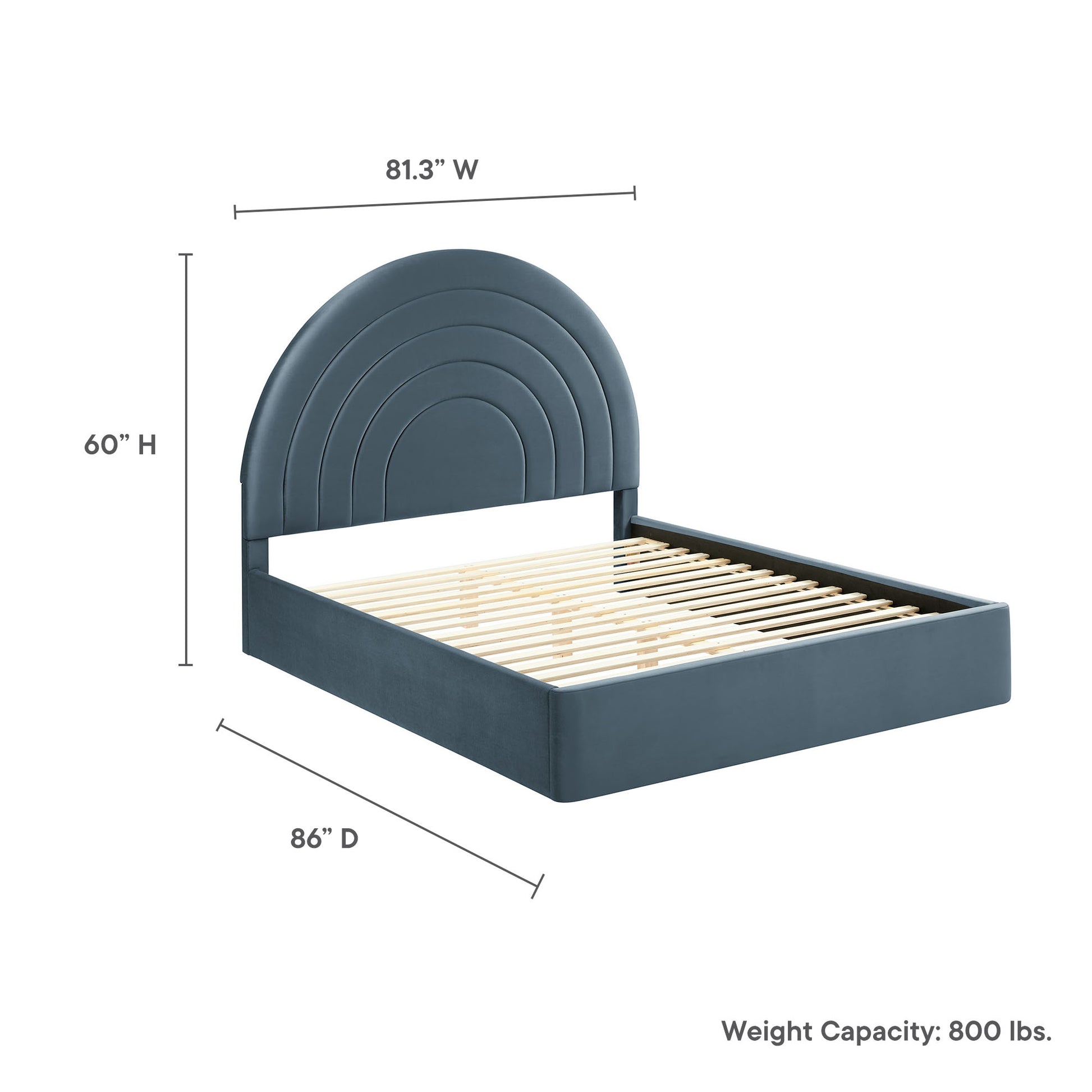 Solana Arched Performance Velvet King Platform Bed by Modway - Best Buy Furniture