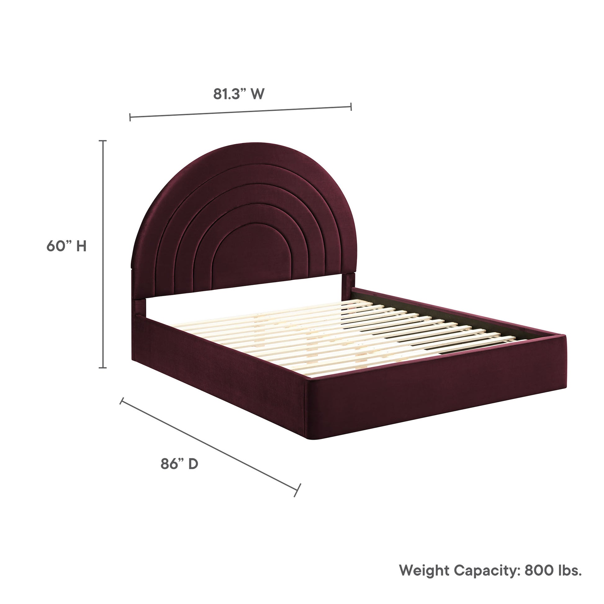 Solana Arched Performance Velvet King Platform Bed by Modway - Best Buy Furniture
