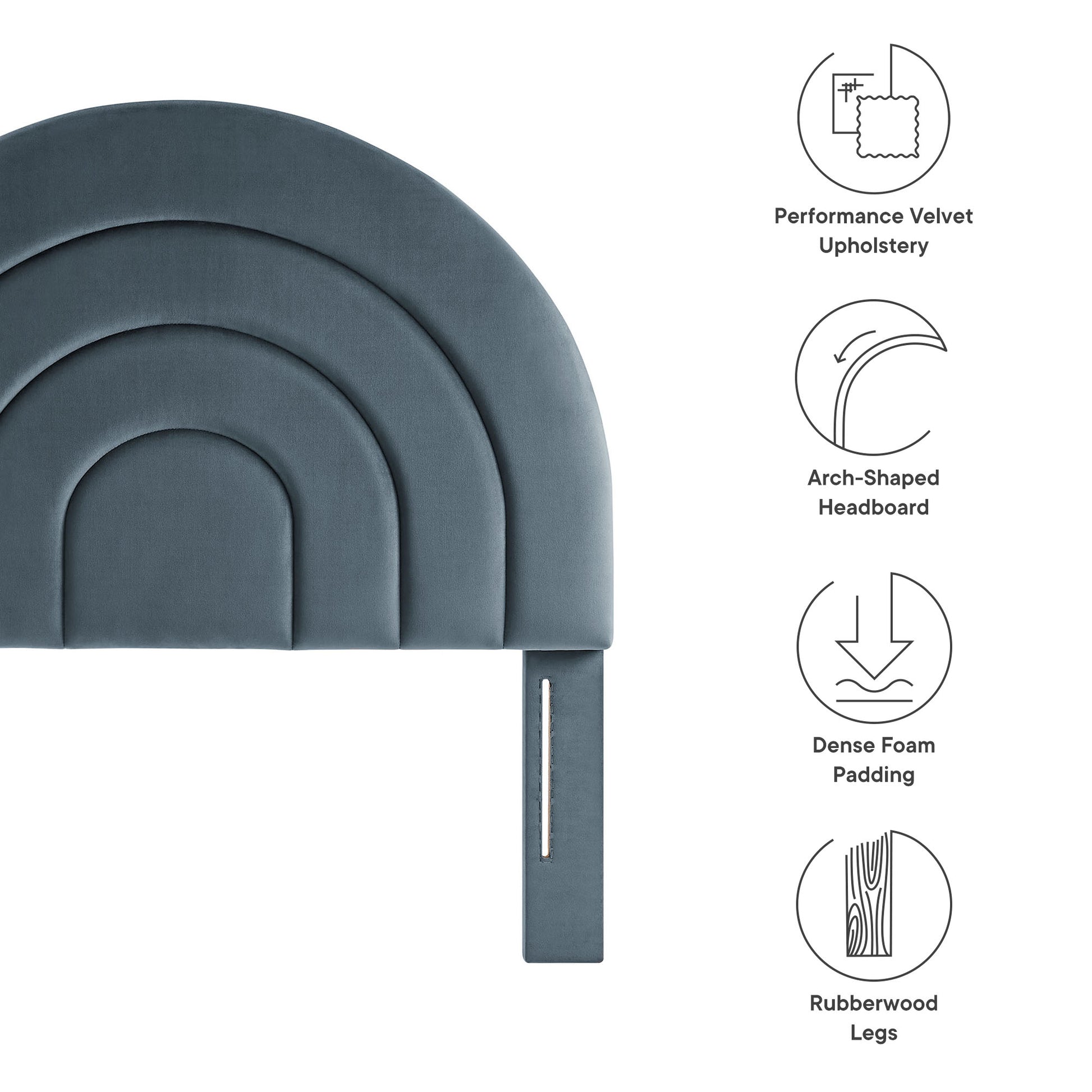 Solana Arched Performance Velvet Twin Headboard by Modway - Best Buy Furniture
