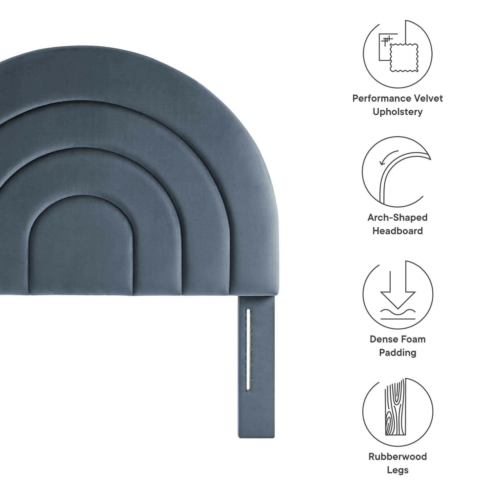 Solana Arched Performance Velvet Twin Headboard by Modway - Best Buy Furniture