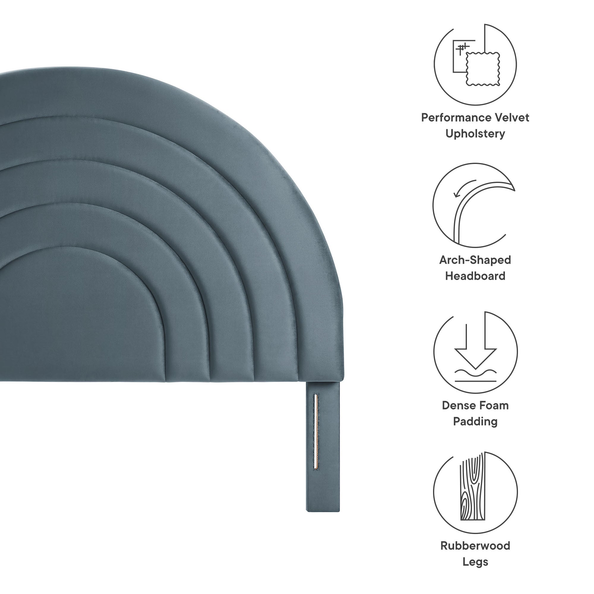 Solana Arched Performance Velvet Full Headboard by Modway