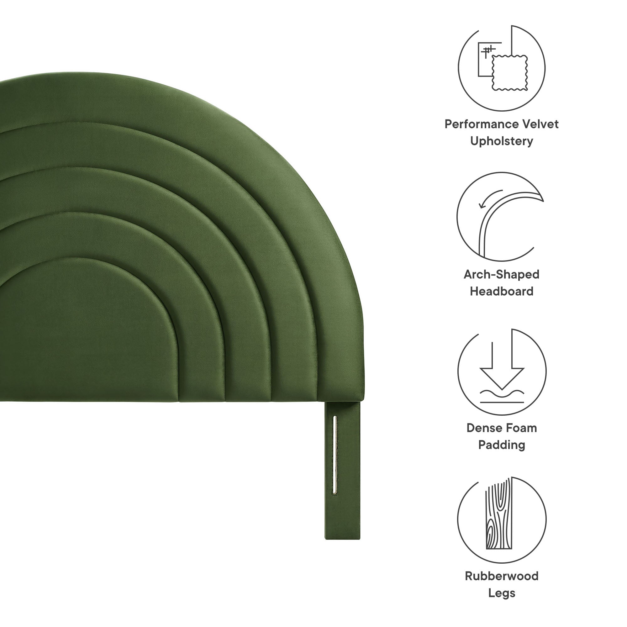 Solana Arched Performance Velvet Full Headboard by Modway - Best Buy Furniture